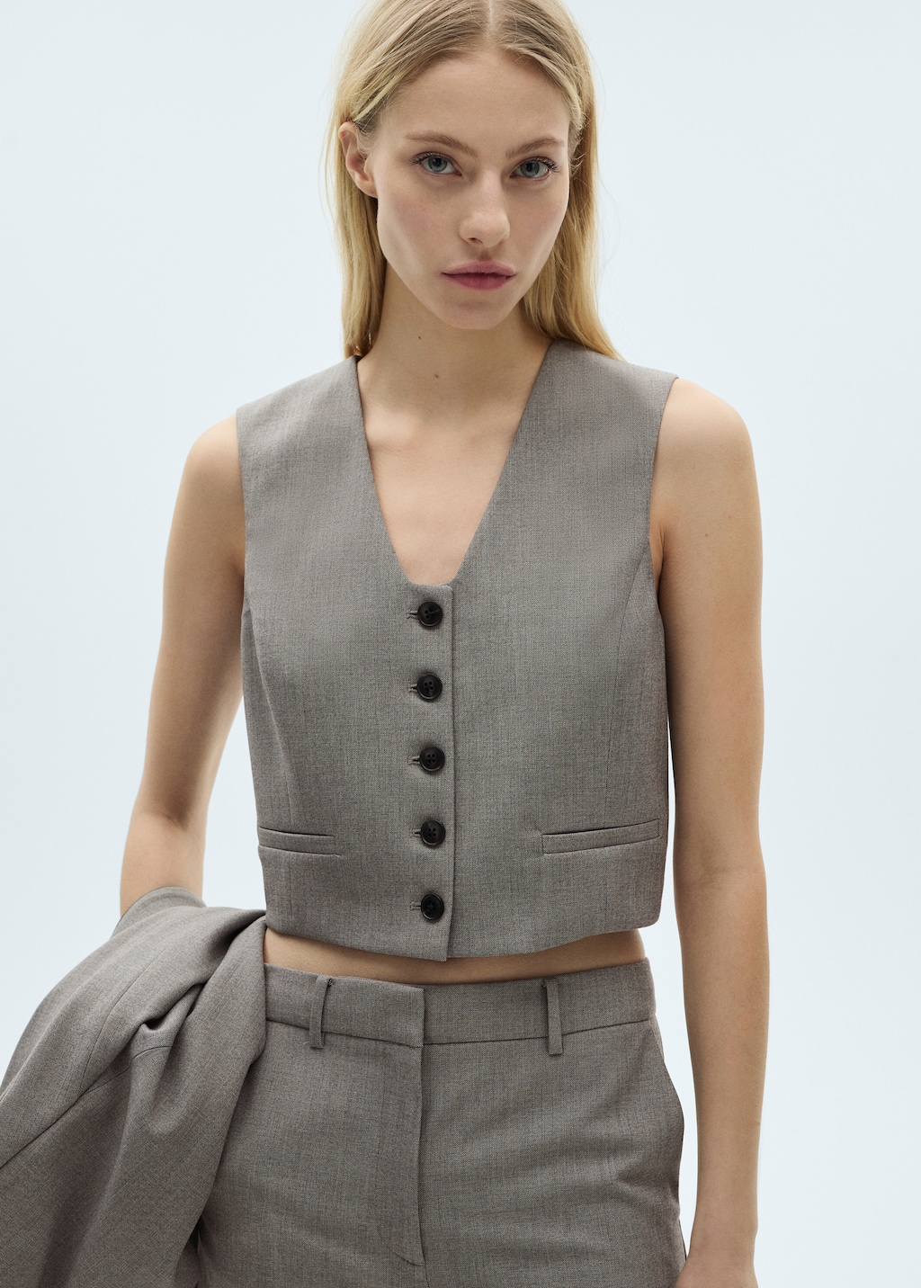 Mango Cropped suit vest