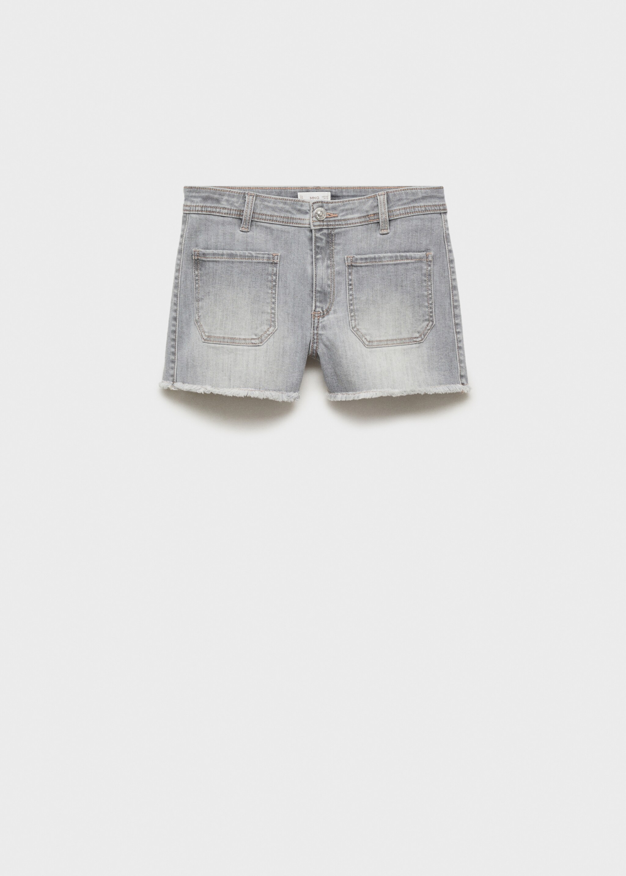 Denim shorts with frayed hem - Article without model