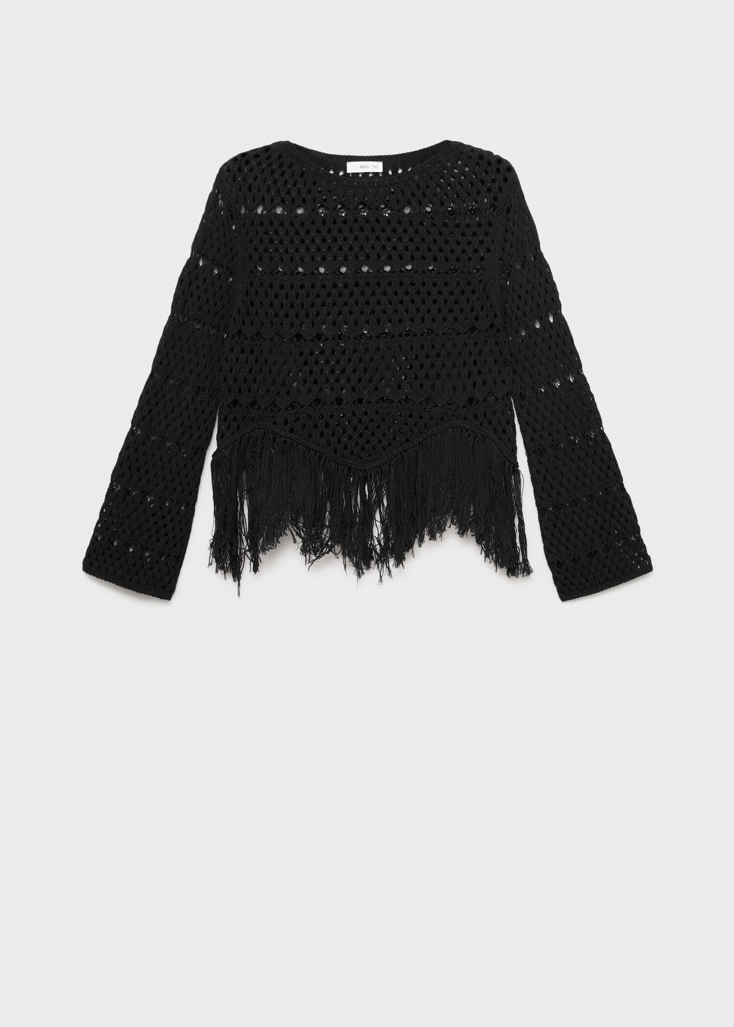 Fringed detail openwork sweater - Article without model