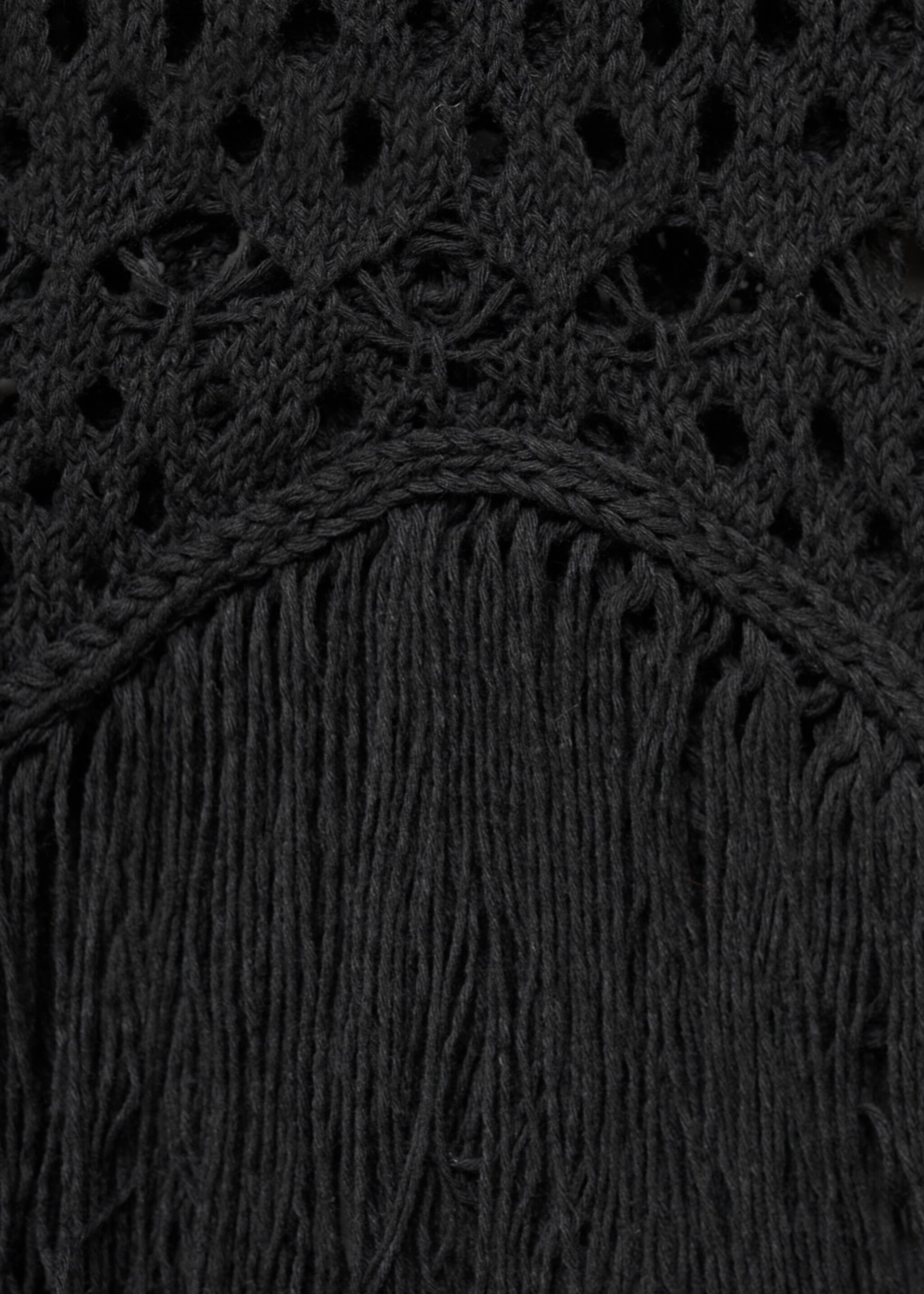 Fringed detail openwork sweater - Details of the article 0