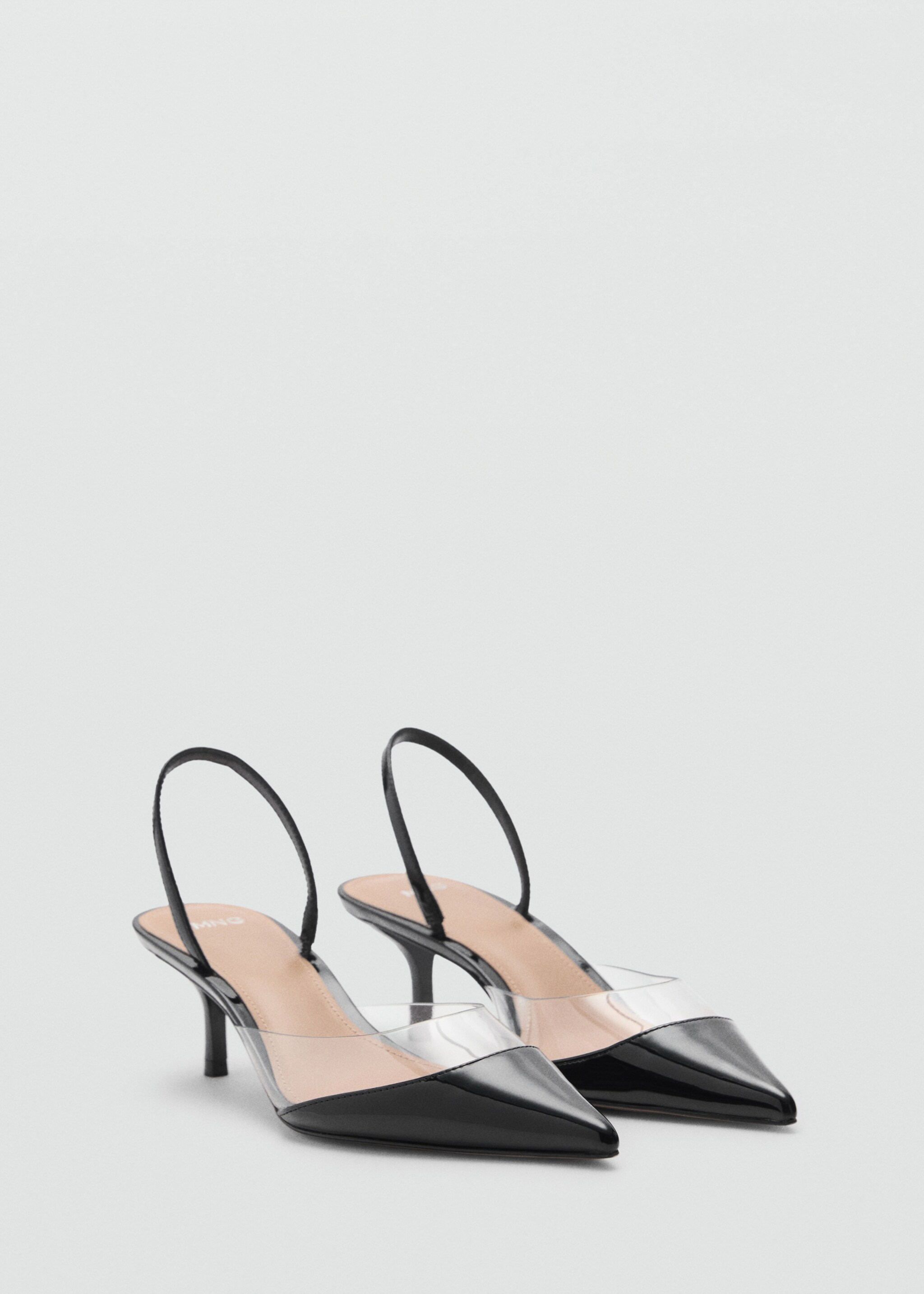 Heeled shoes with vinyl panel - Medium plane