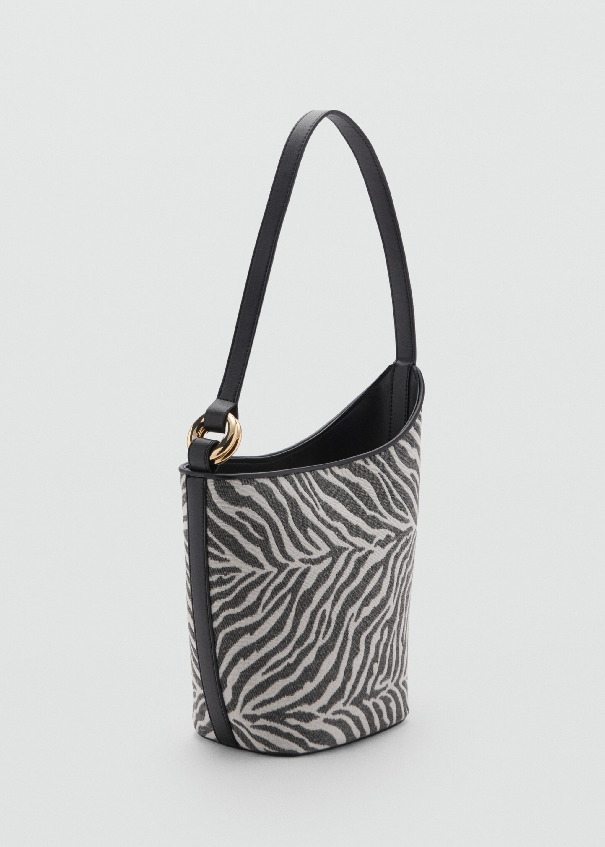 Large zebra-print bucket bag - Medium plane