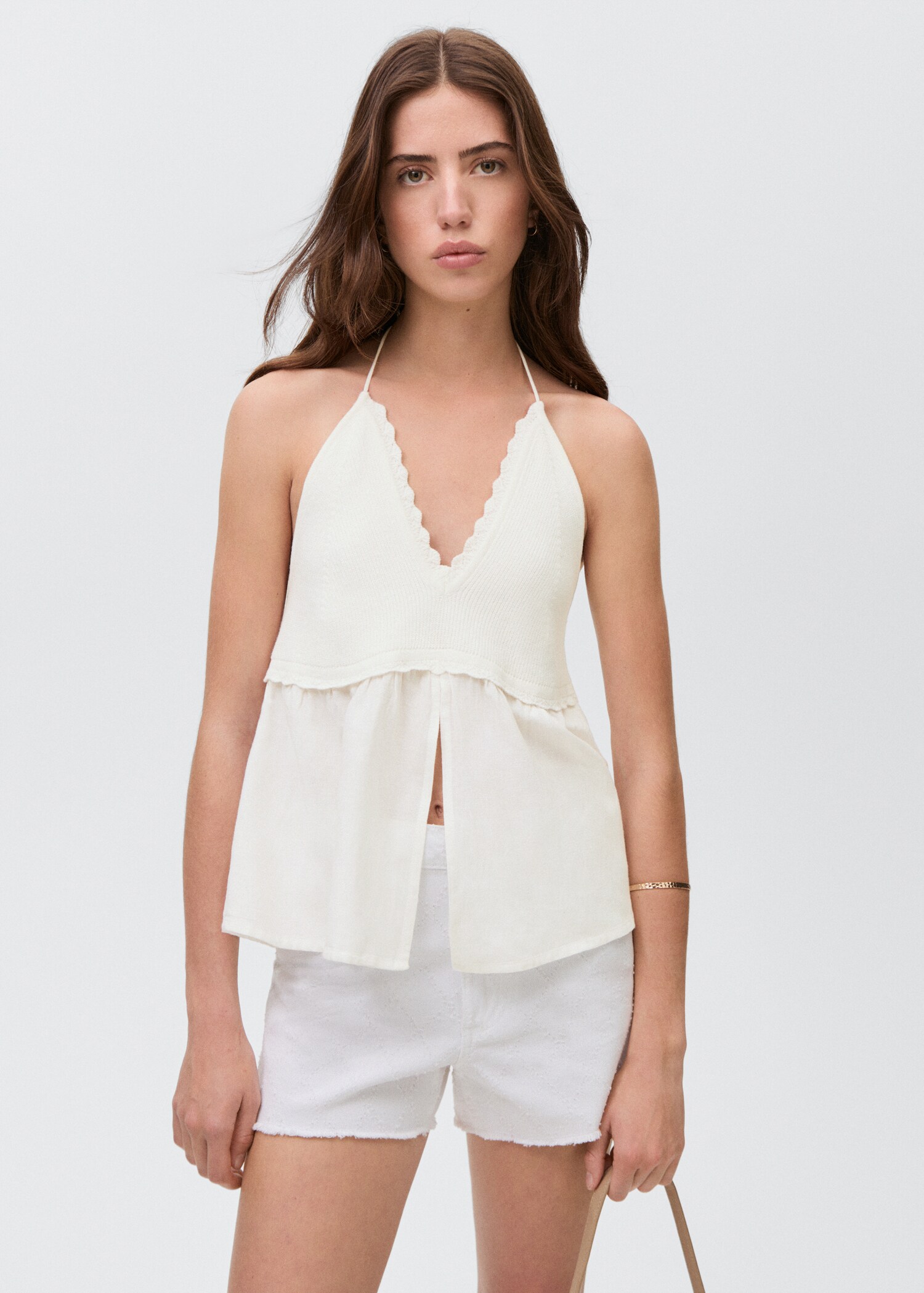 Slit knit top - Medium plane