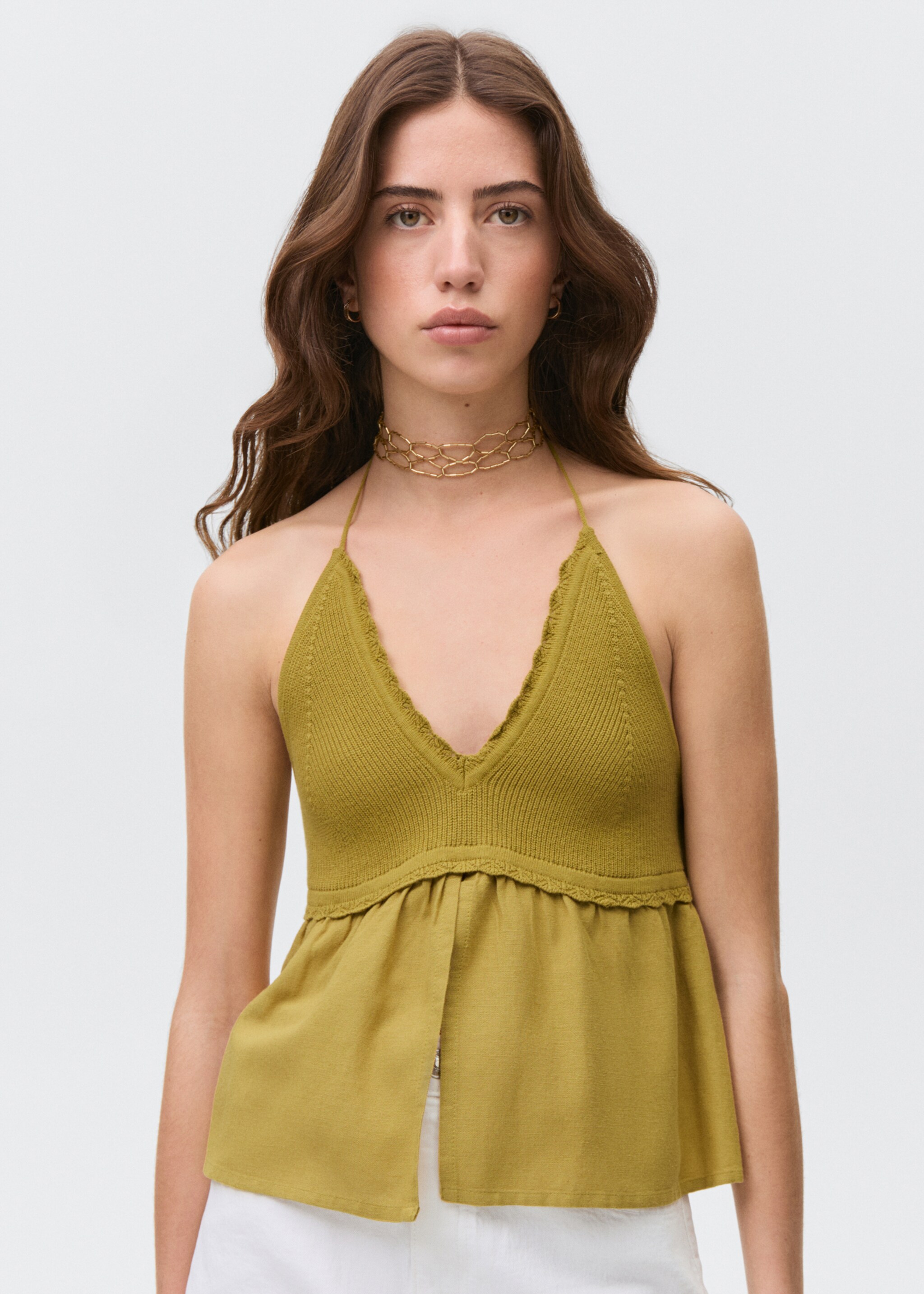 Slit knit top - Medium plane