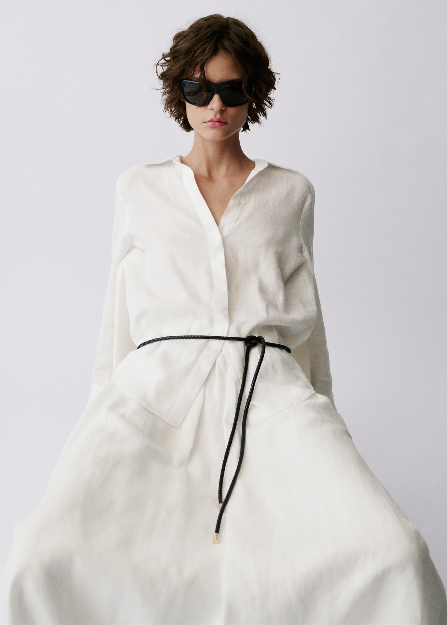 Robe Chemisier Léopard Mango Mango Gömlek Robe Chemisier Longue