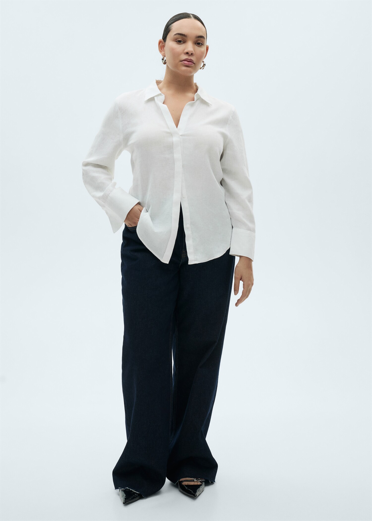 Linen-blend shirt - Details of the article 3