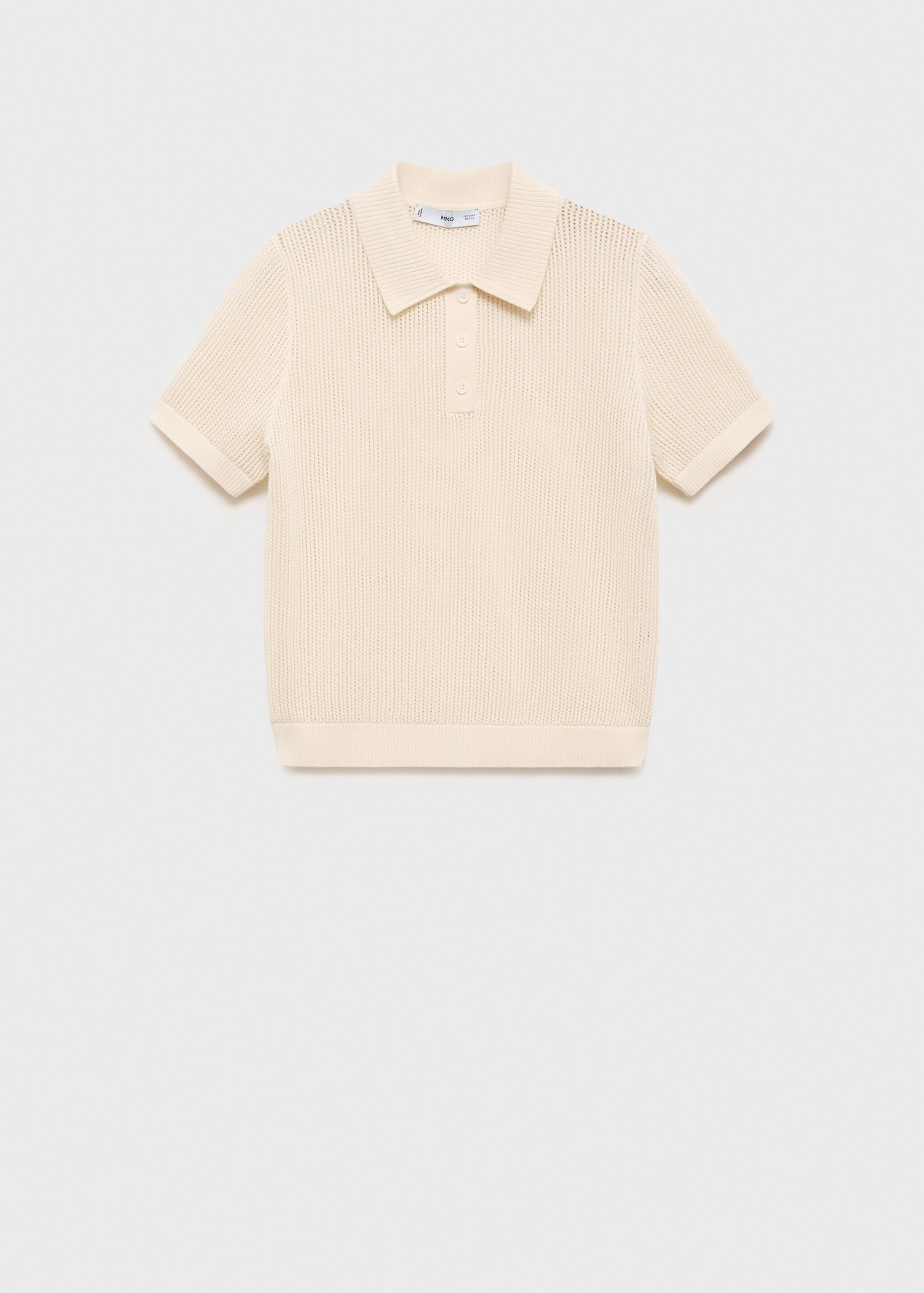 Openwork knitted polo-neck sweater - Article without model
