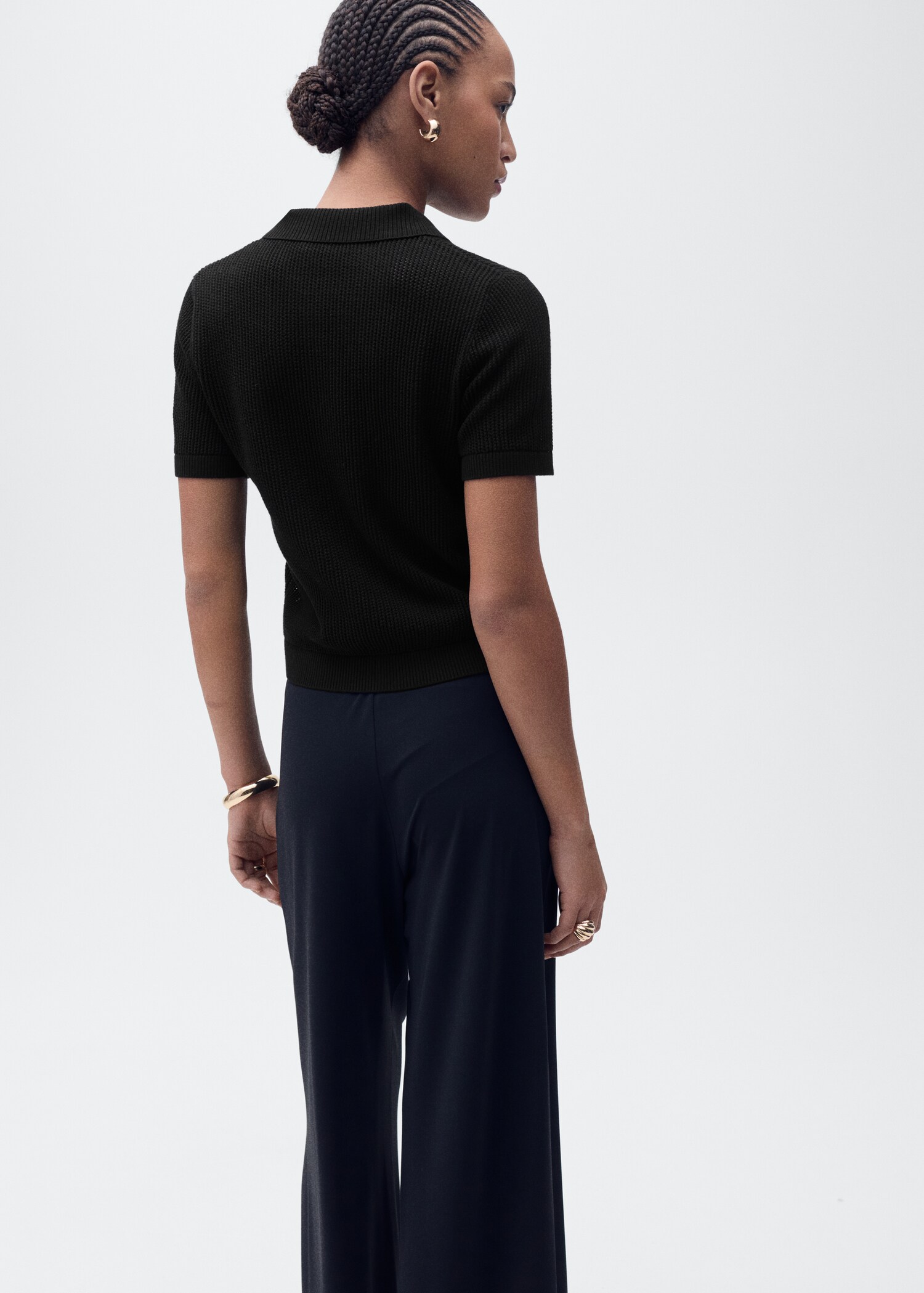 Jersey punto calado cuello polo - Reverso del artículo