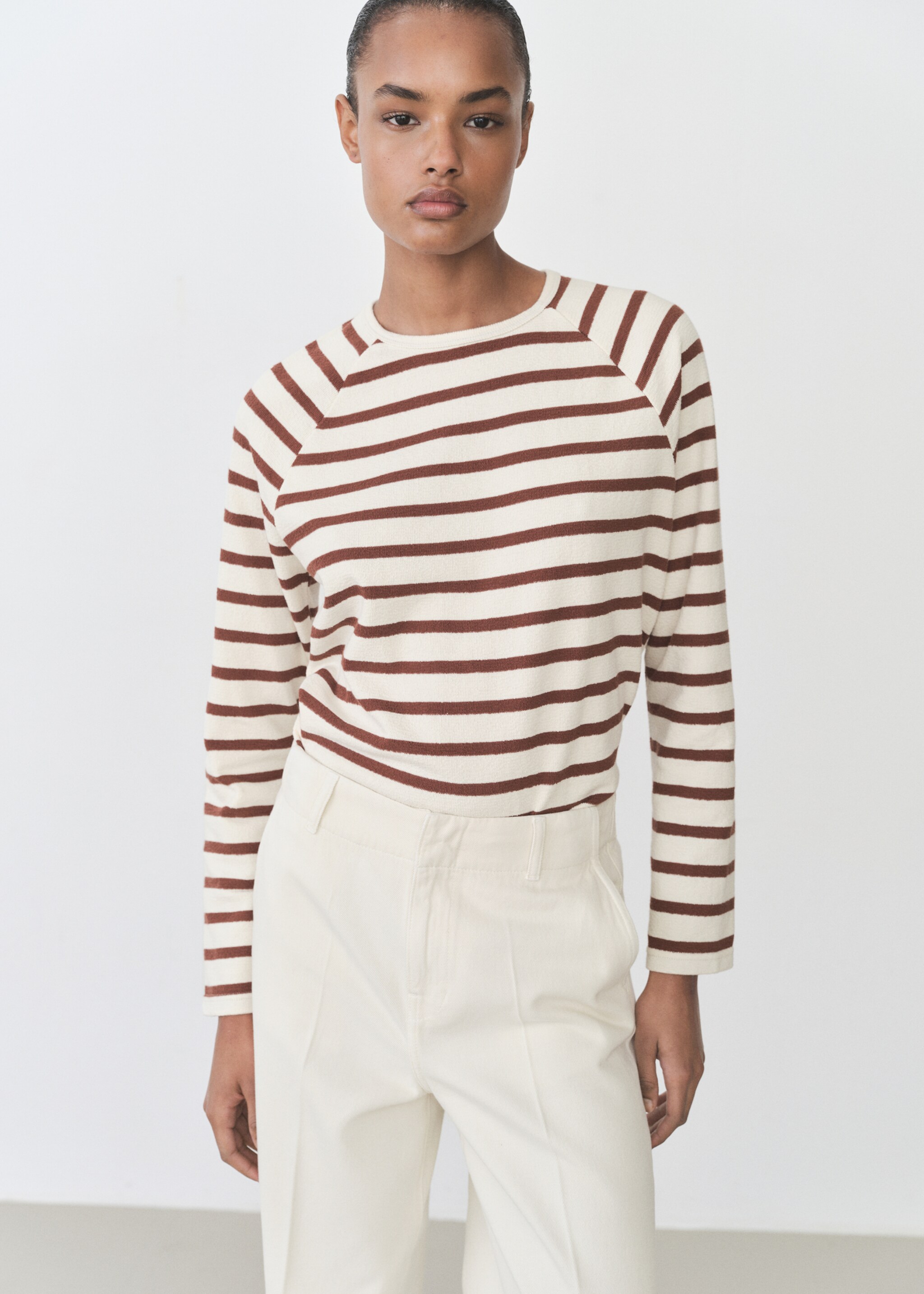 Striped round-neck sweatshirt - Medium plane