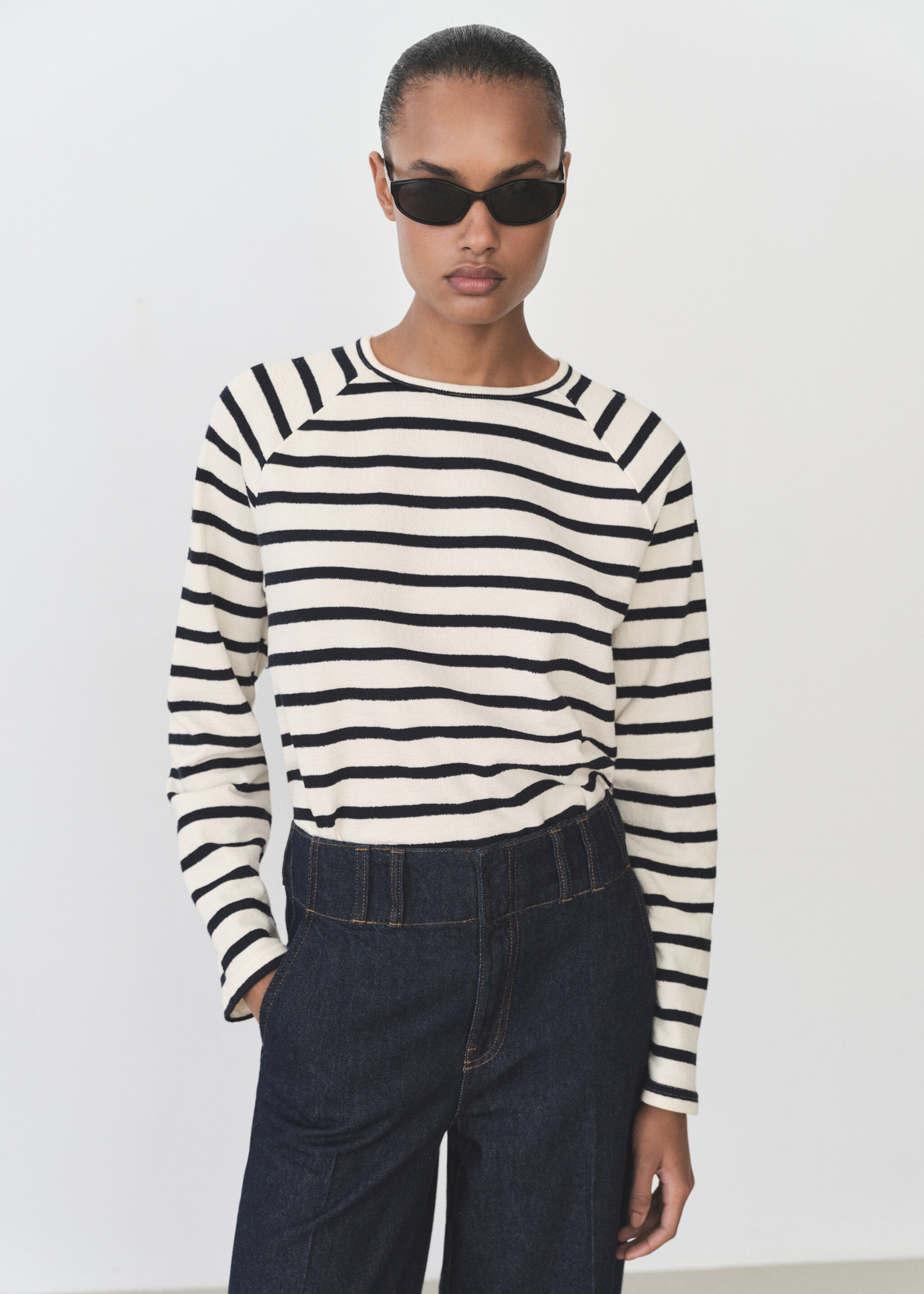 Striped round-neck sweatshirt - Medium plane