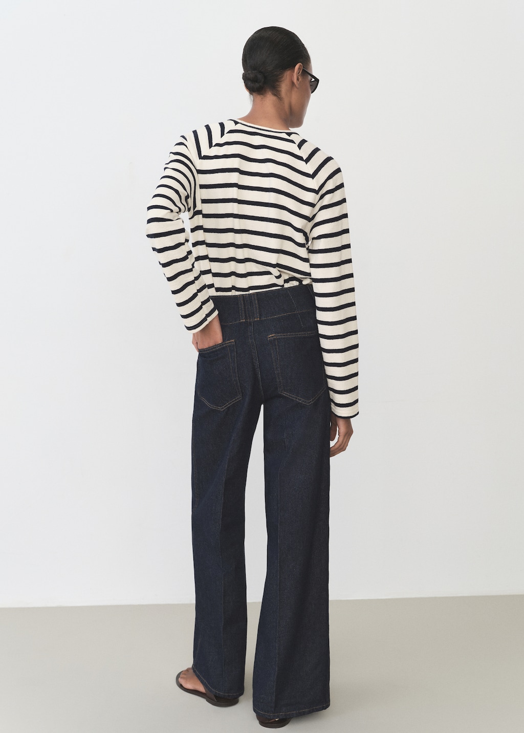 Thumbnail of Striped round-neck sweatshirt - Burnt Orange