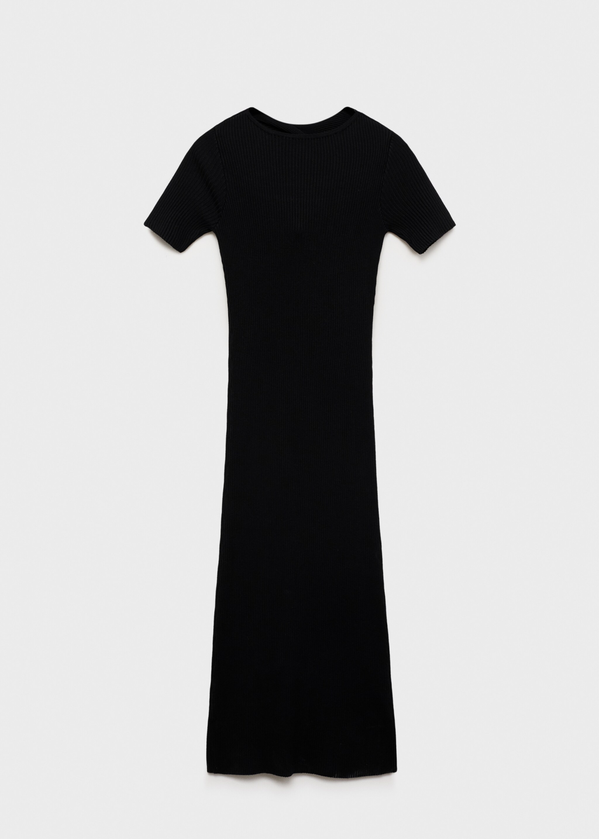Vestido midi canalé escote abertura - Artículo sin modelo
