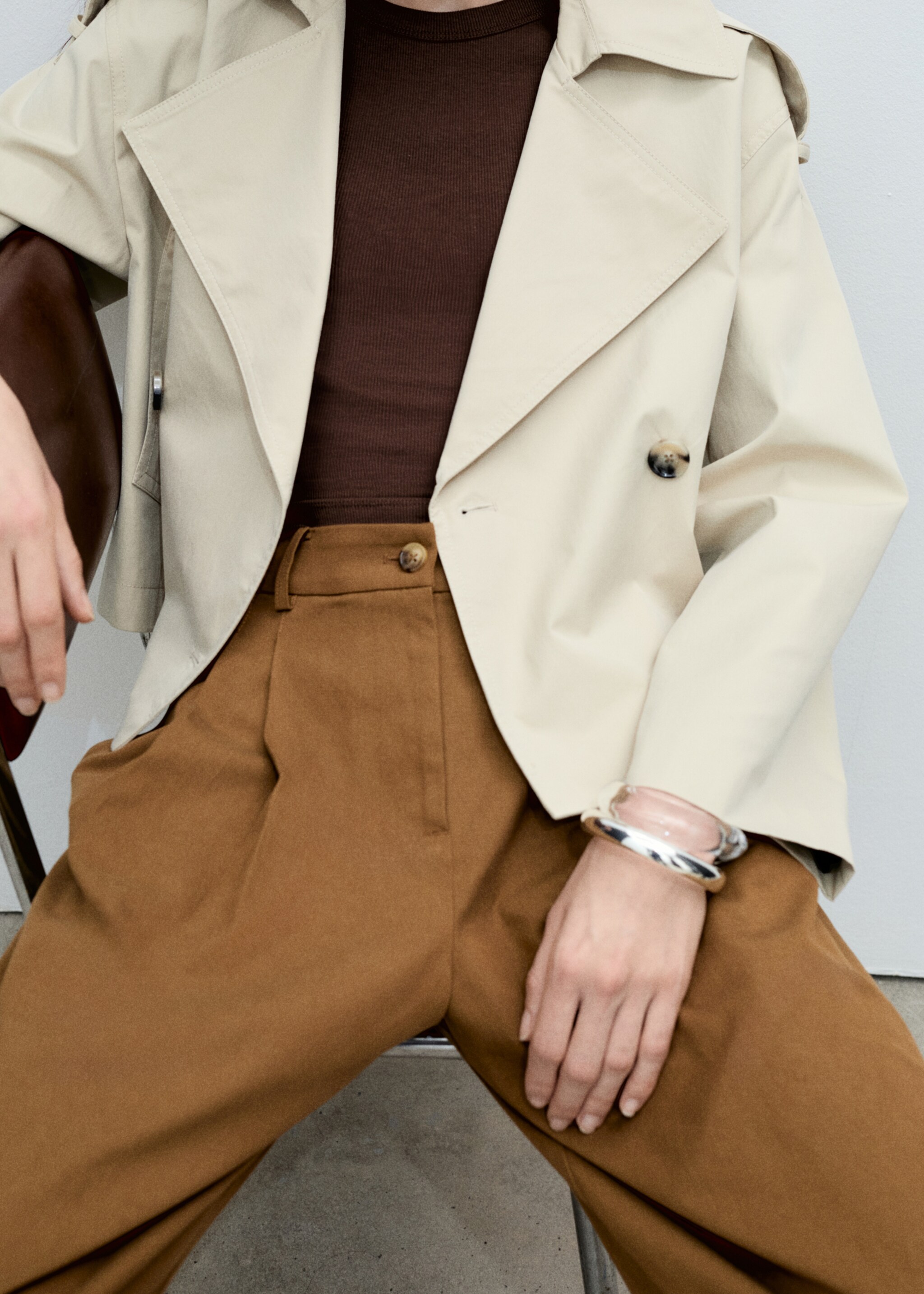 Wide-leg trousers in cotton and lyocell blend - Details of the article 2