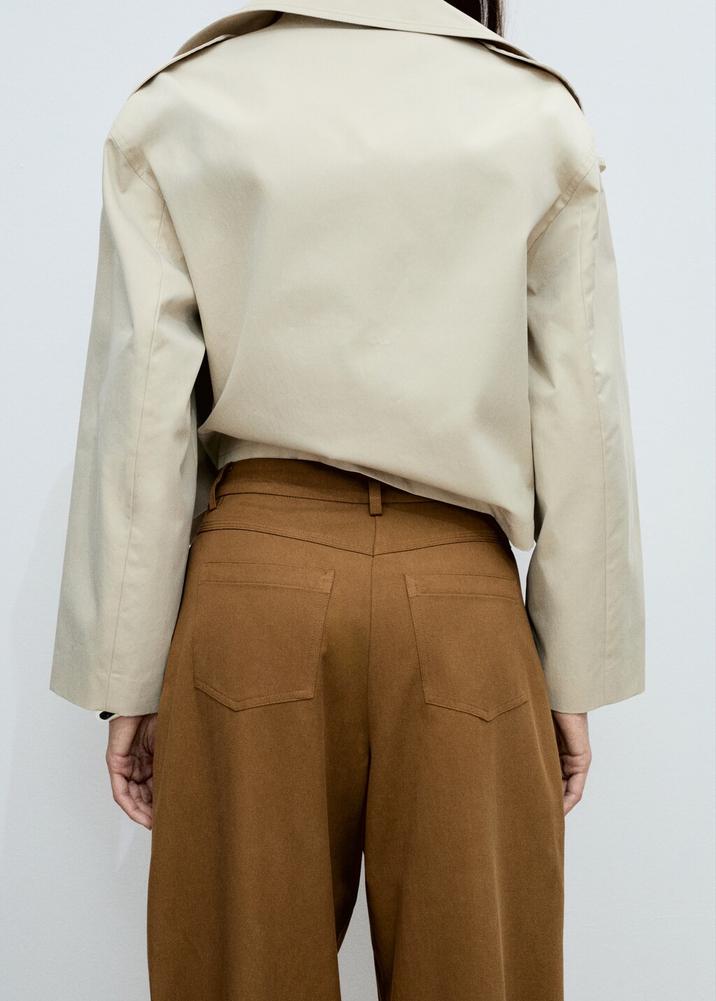 Mango Wide-leg pants in cotton and lyocell blend