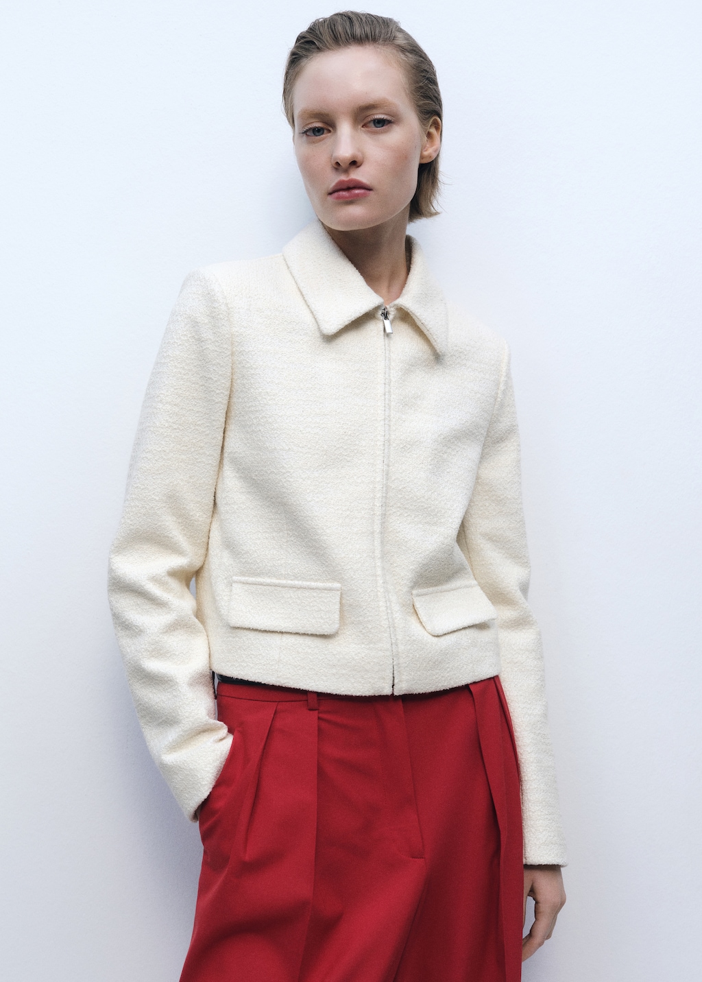 Chaqueta mezcla algodón solapas