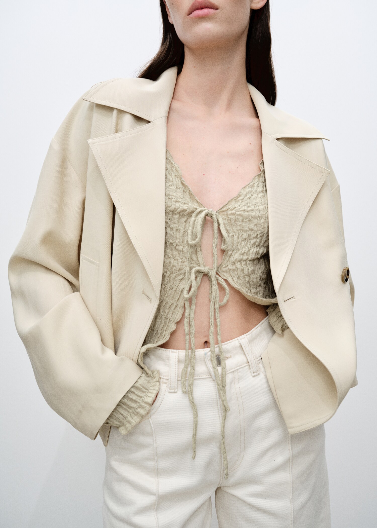 Cardigan coton texture nœuds - Détail de l'article 1