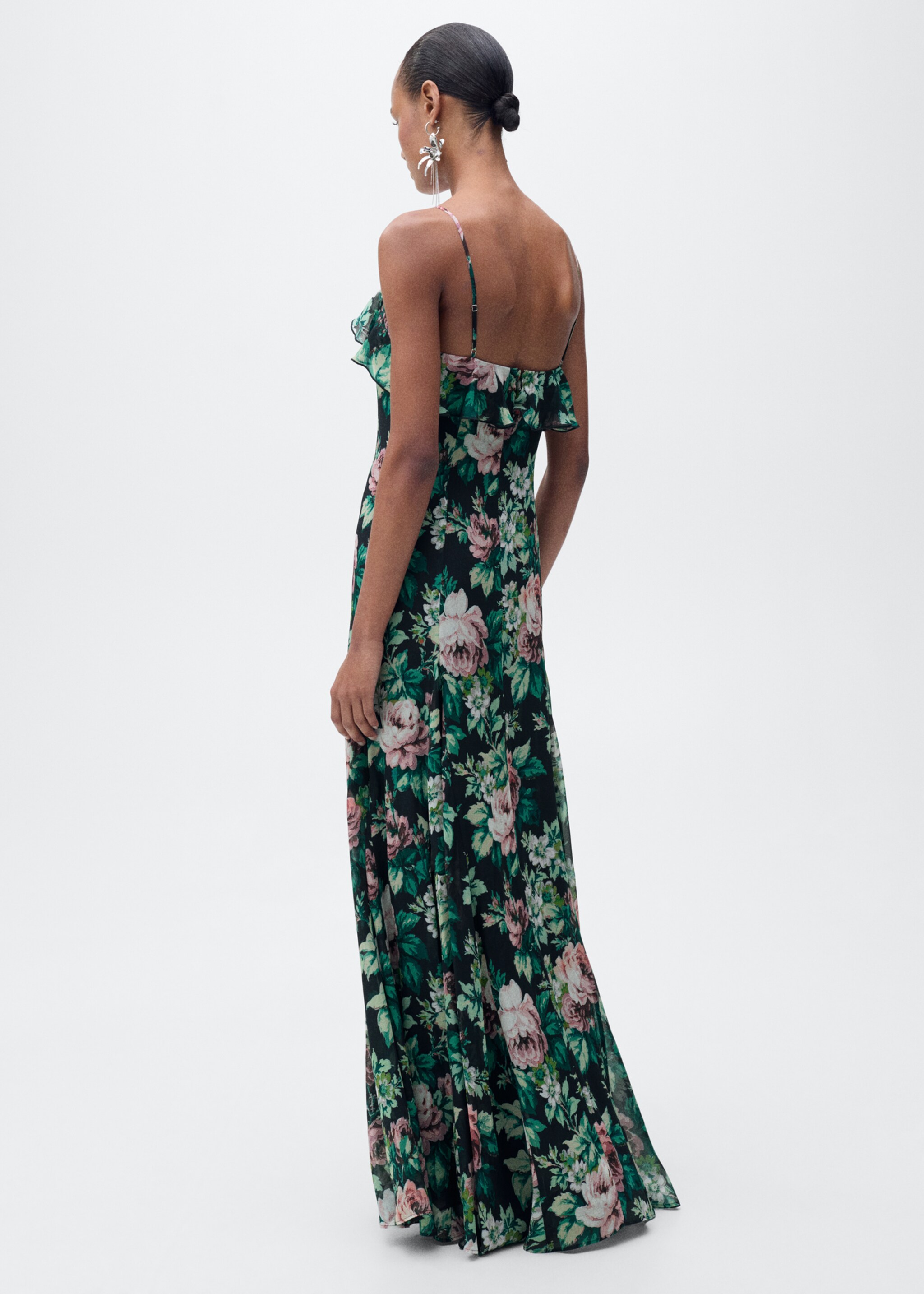 Florales Kleid mit Rüschen - Rückseite des Artikels