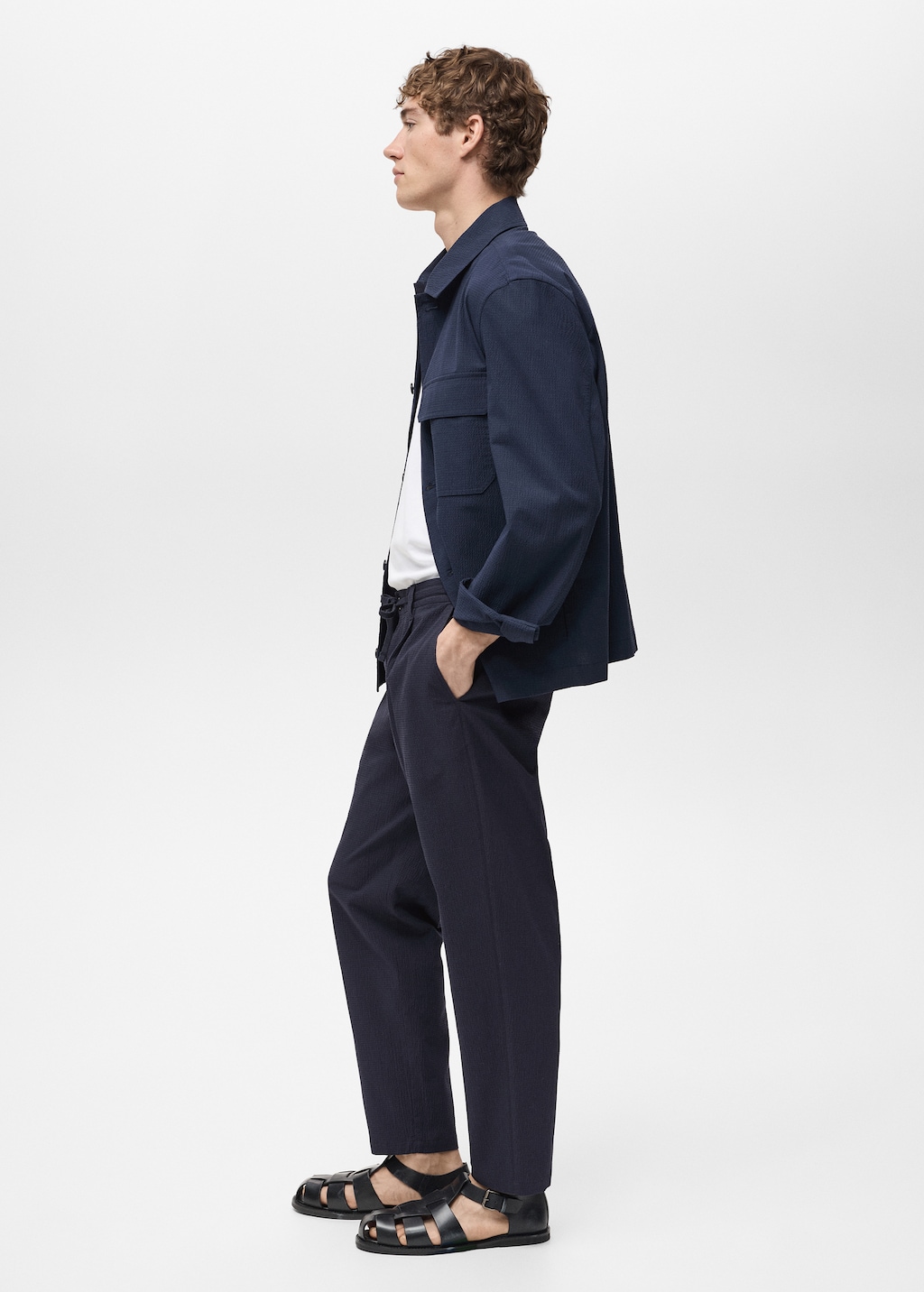Seersucker cotton trousers - Men | MANGO USA Seersucker cotton trousers - Men | MANGO USA