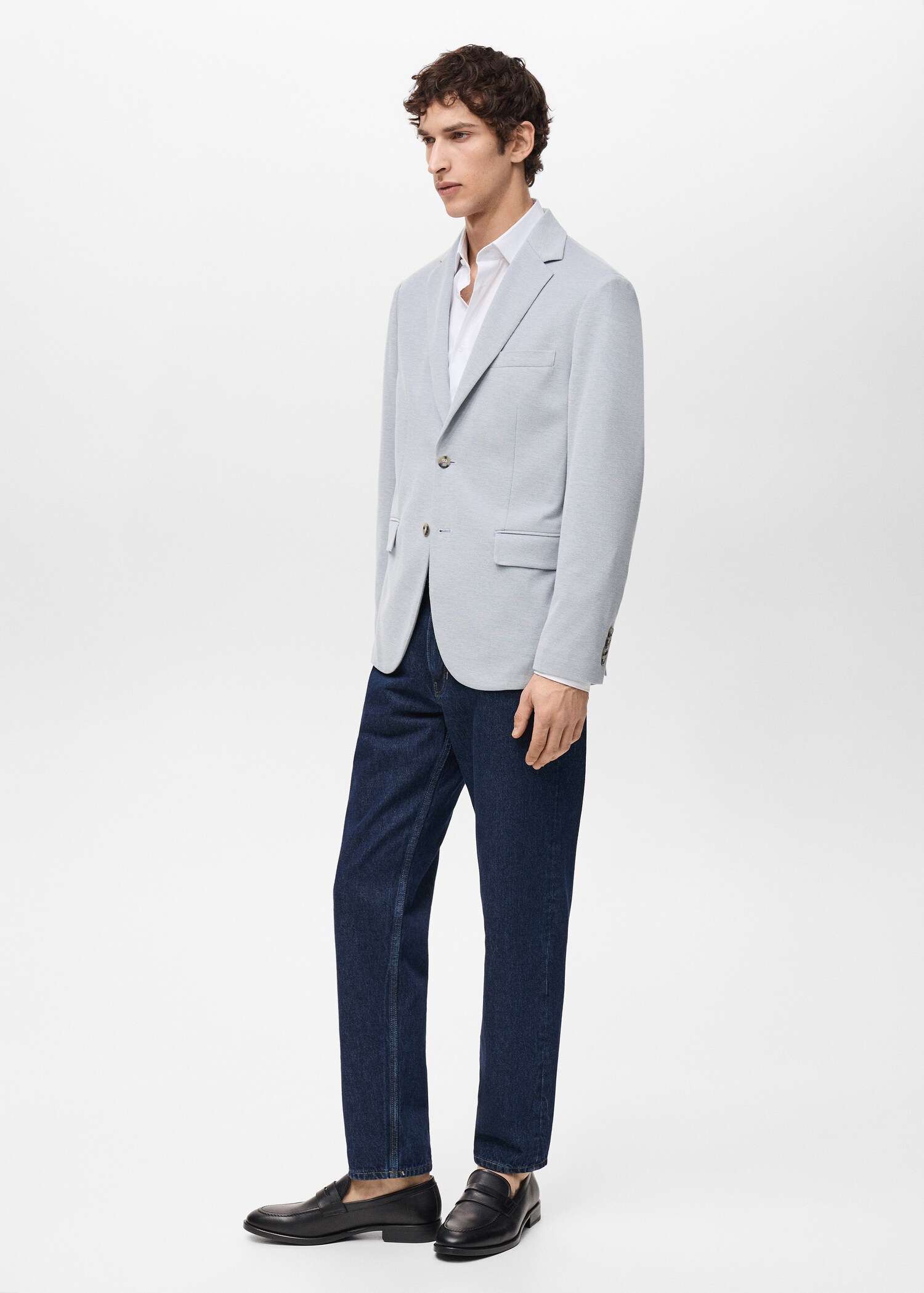 Slim fit cotton blazer - Details of the article 2