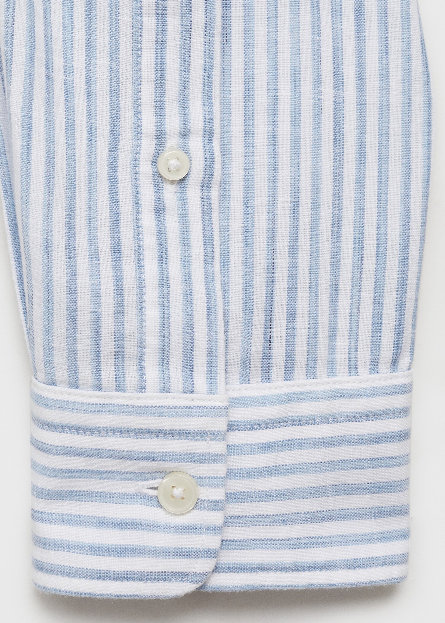 Regular fit striped linen shirt - Details of the article 0