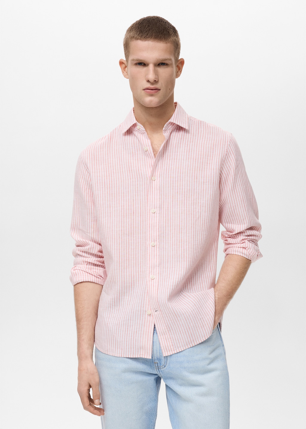 【U LAN】Menie Stripe Linen Shirt Premium Linen Shirt | Striped | UNIQLO US