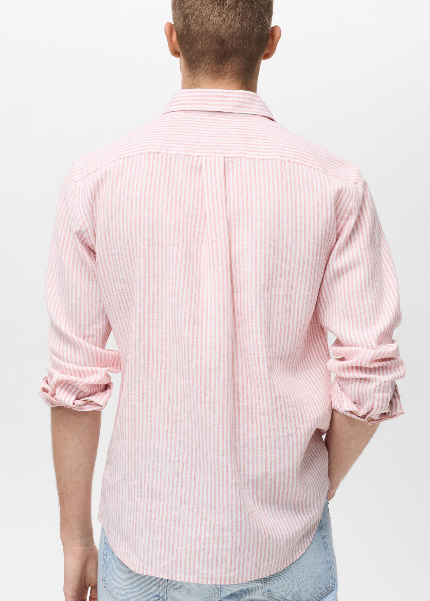 Camisa lino rayas regular fit - Reverso del artículo