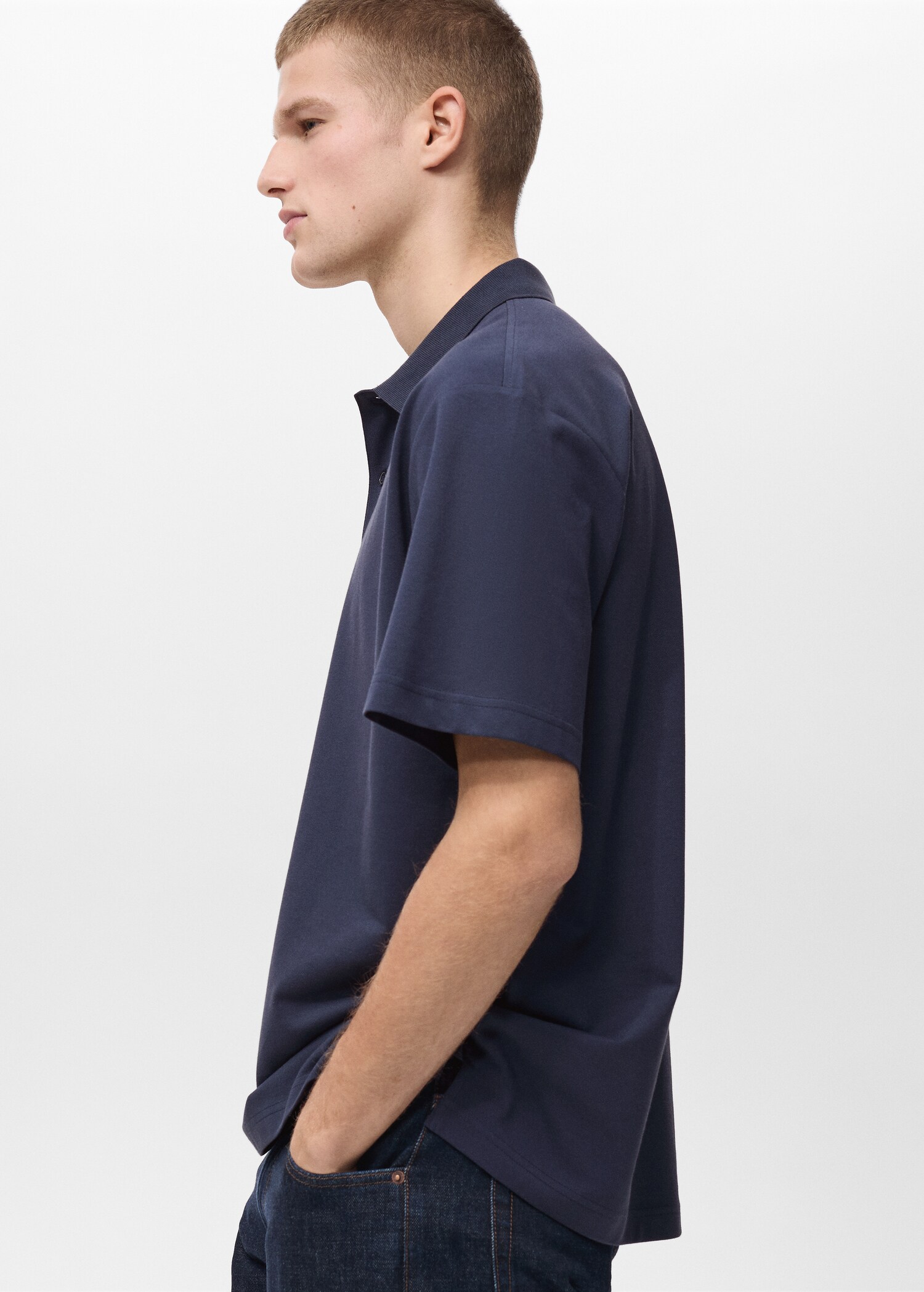 Relaxed-fit cotton piqué polo shirt - Details of the article 2