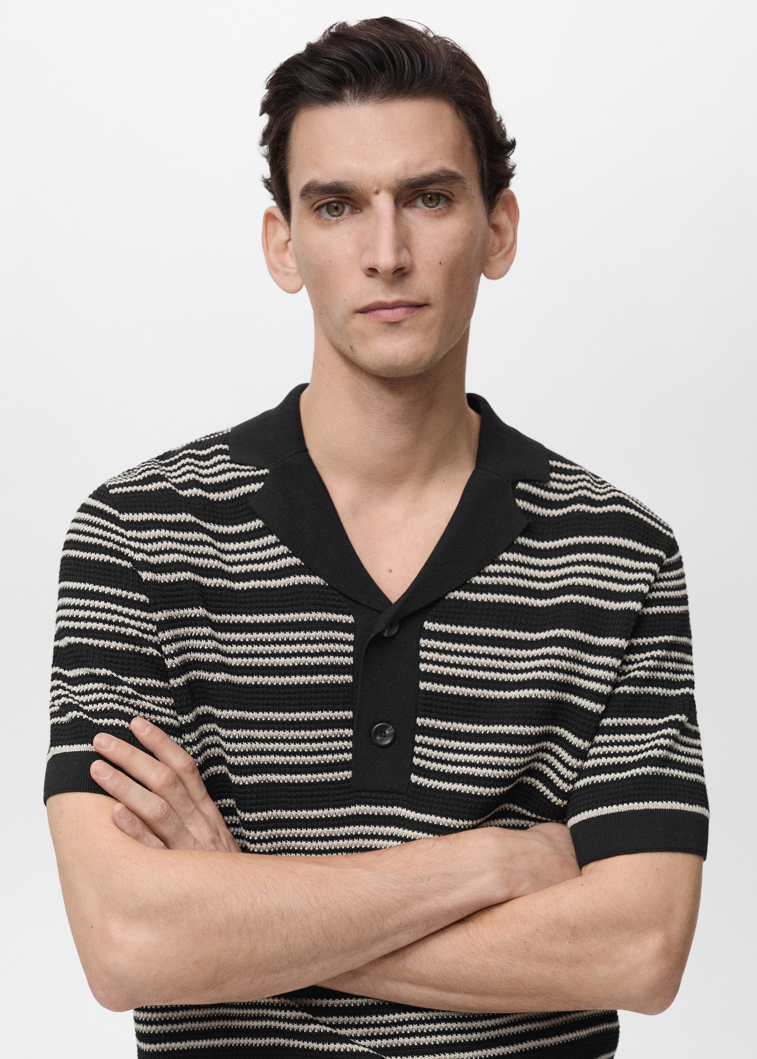 Gestreept gebreid poloshirt - Detail van het artikel 1