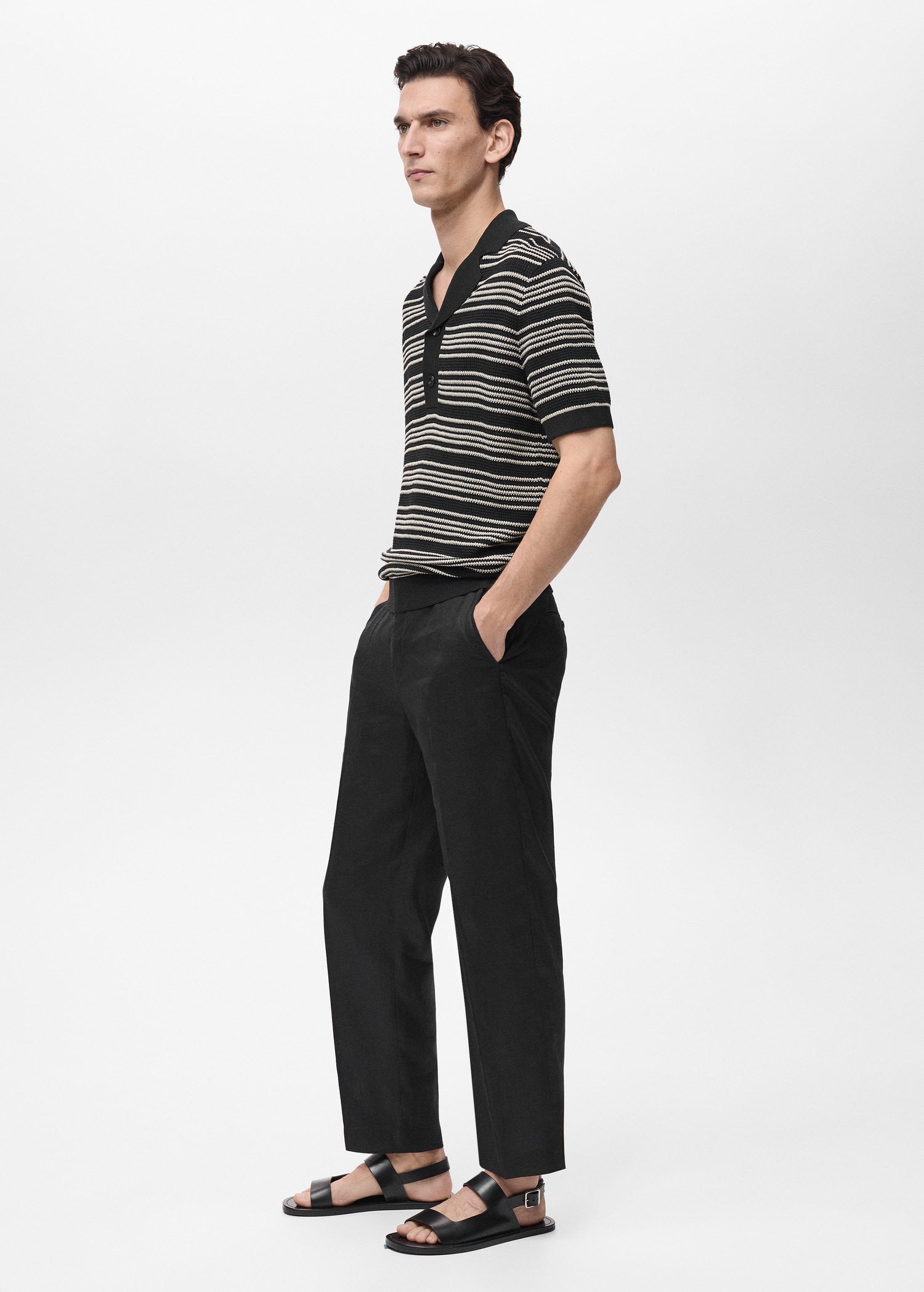 Gestreept gebreid poloshirt - Detail van het artikel 2