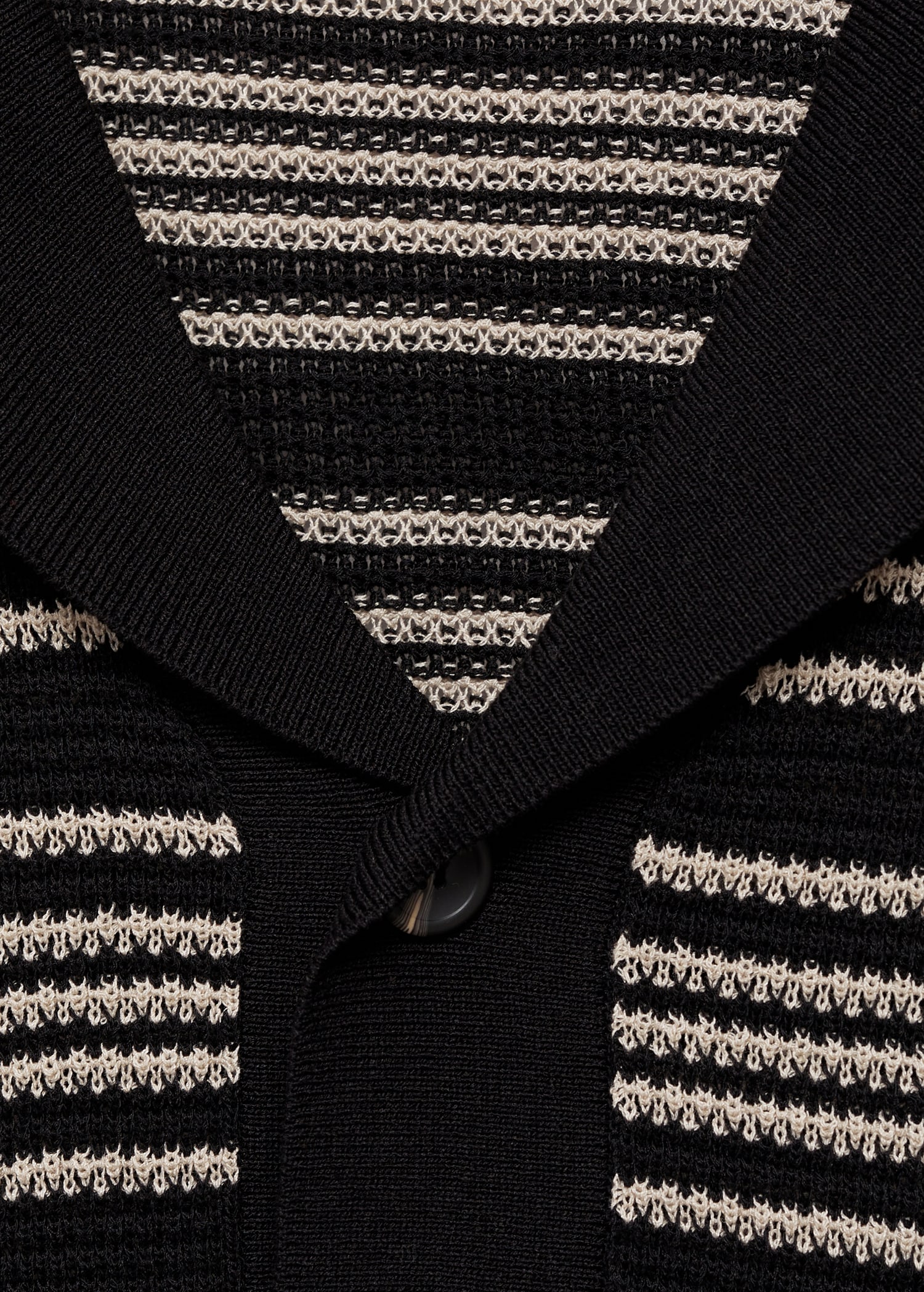 Striped braided knit polo shirt - Details of the article 8