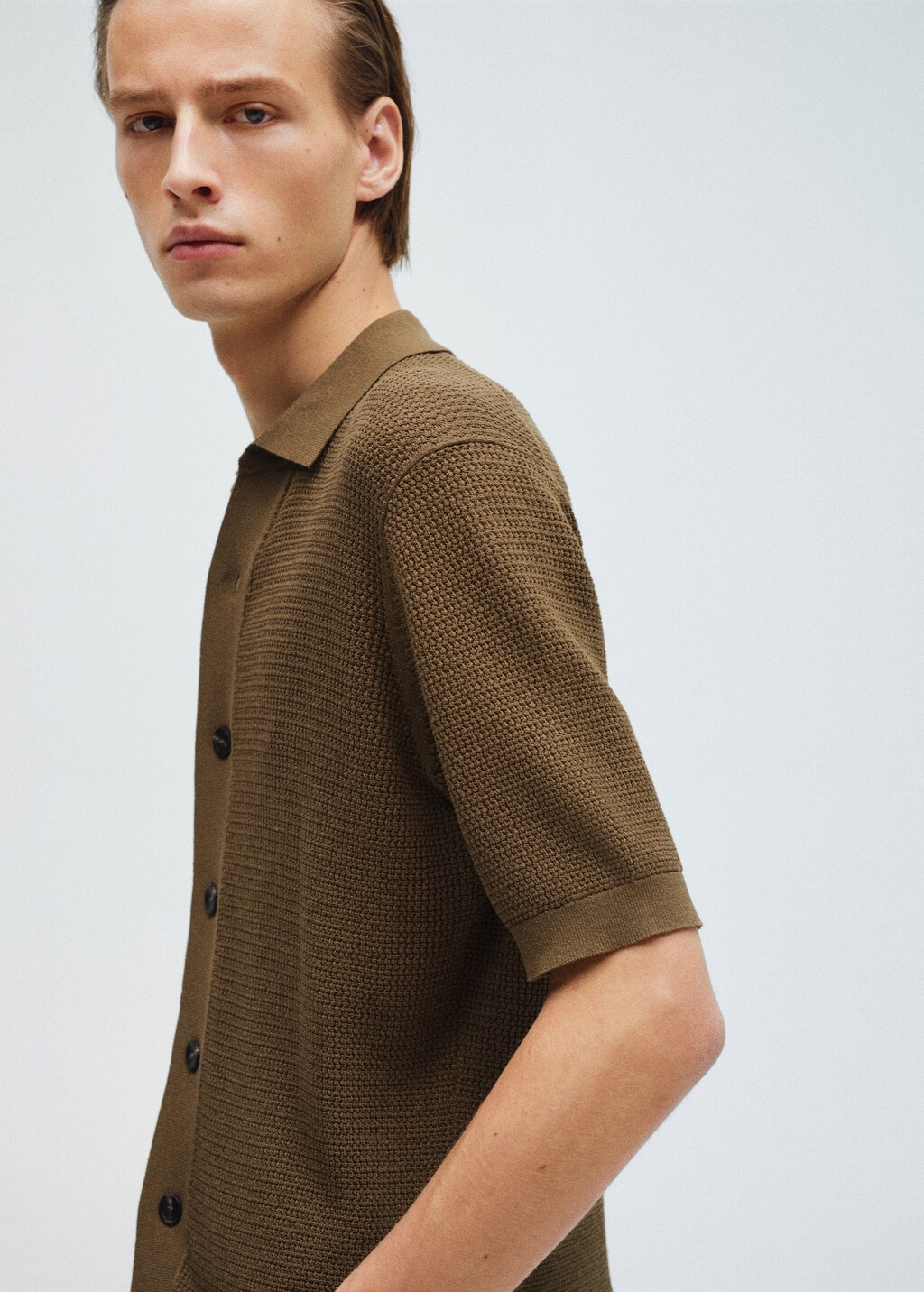 Structured knitted shirt - Men | MANGO USA