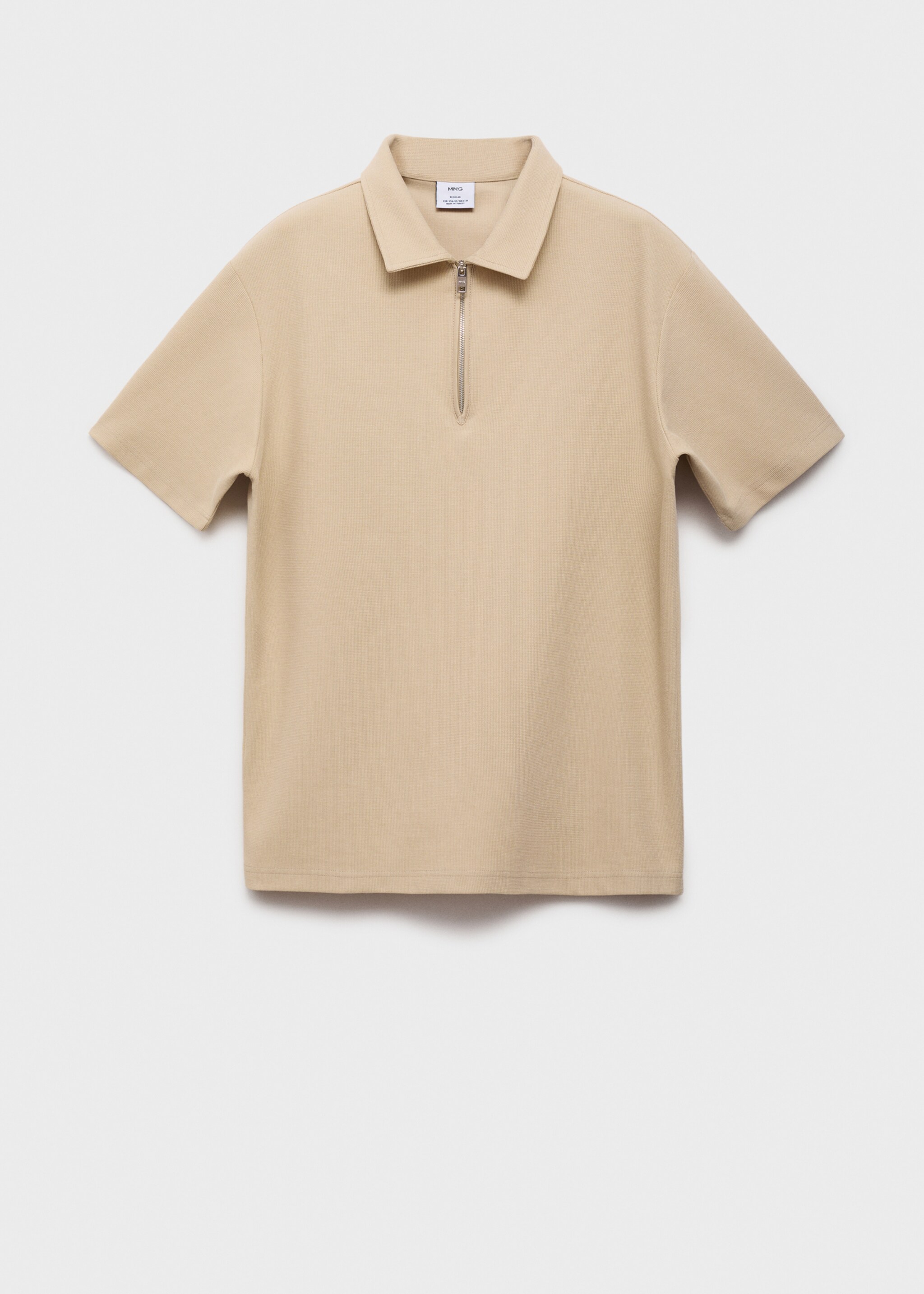 Structured polo shirt with zip collar - Article without model