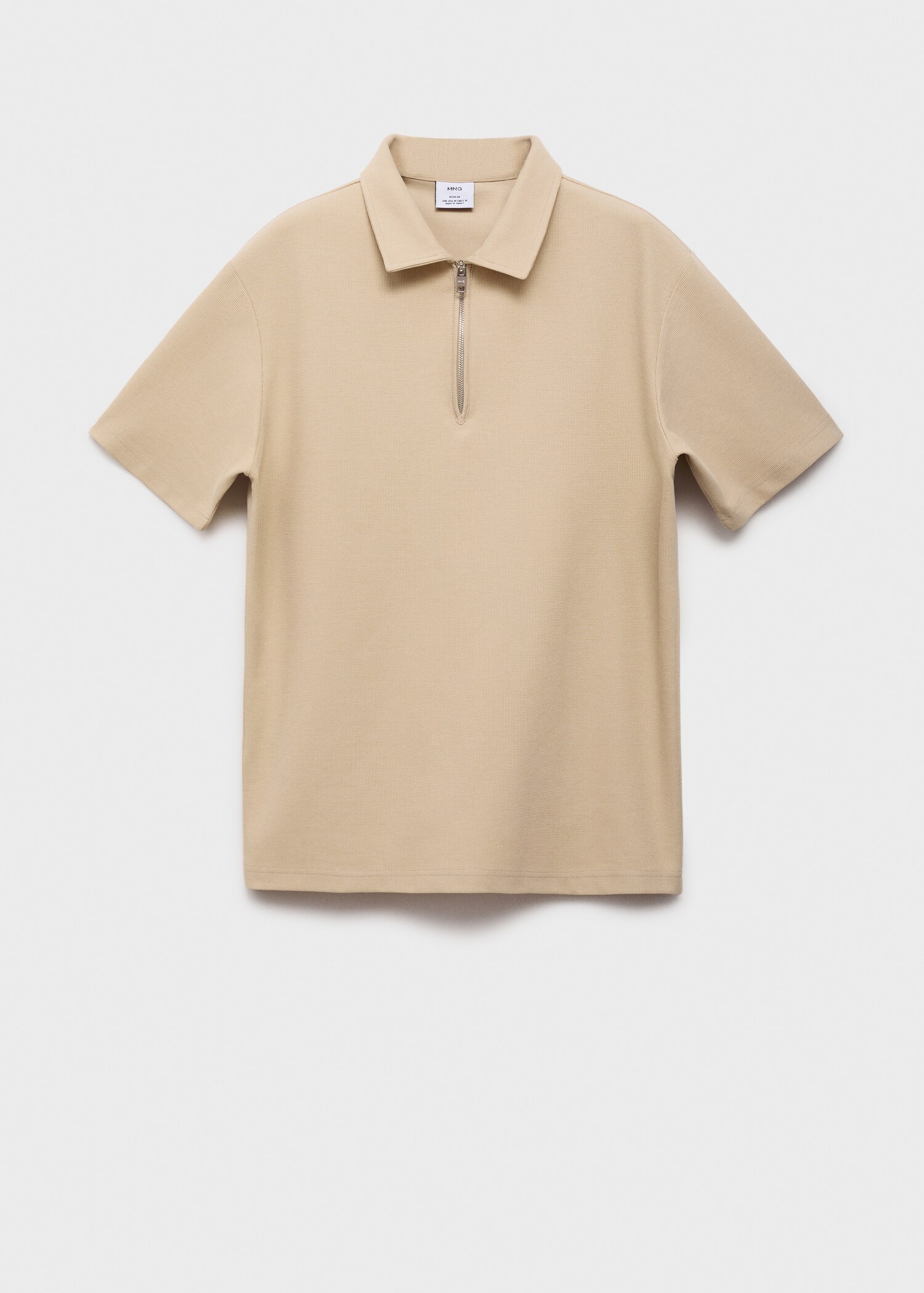 Structured polo shirt with zipper collar - Article without model