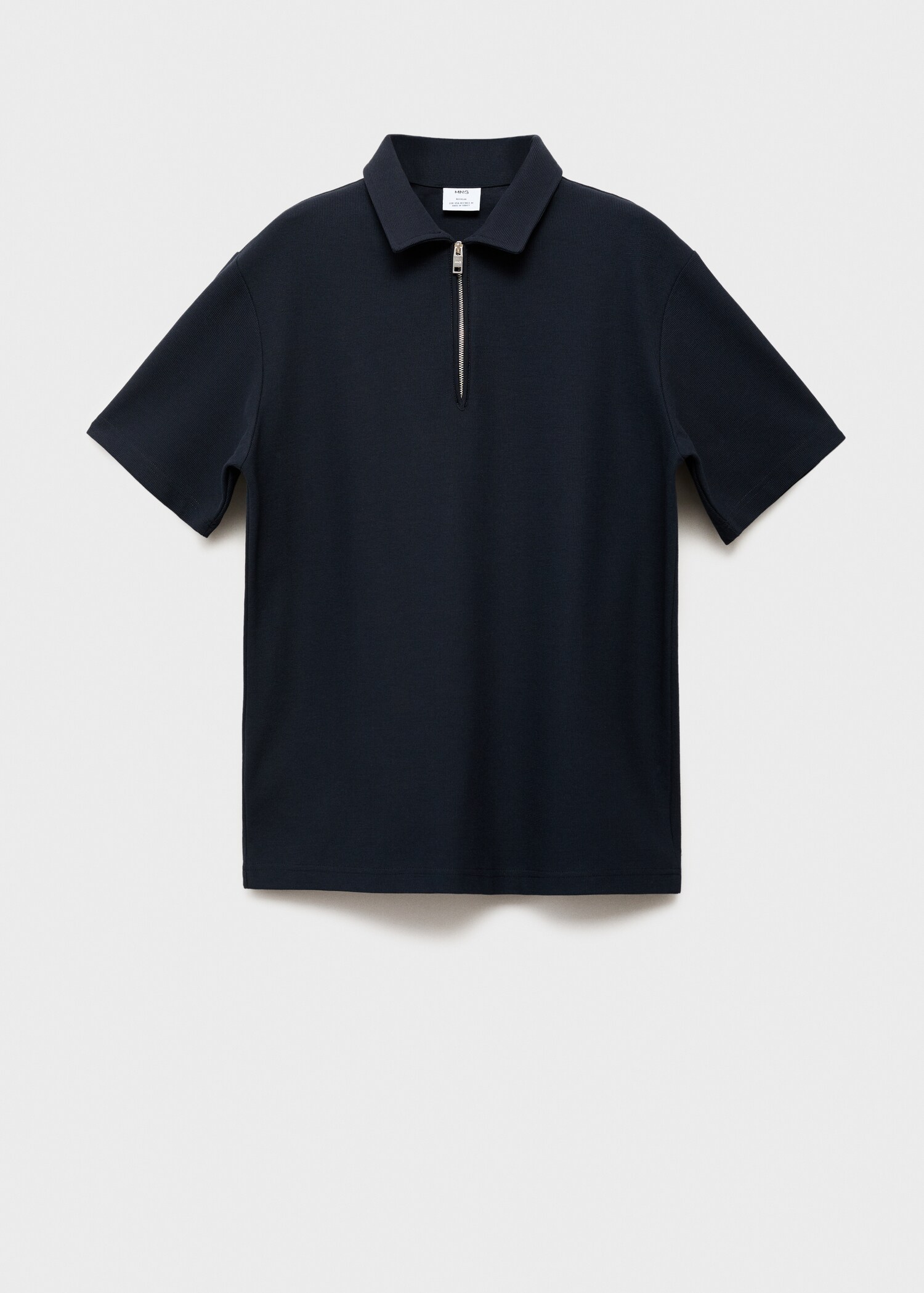 Structured polo shirt with zipper collar - Article without model