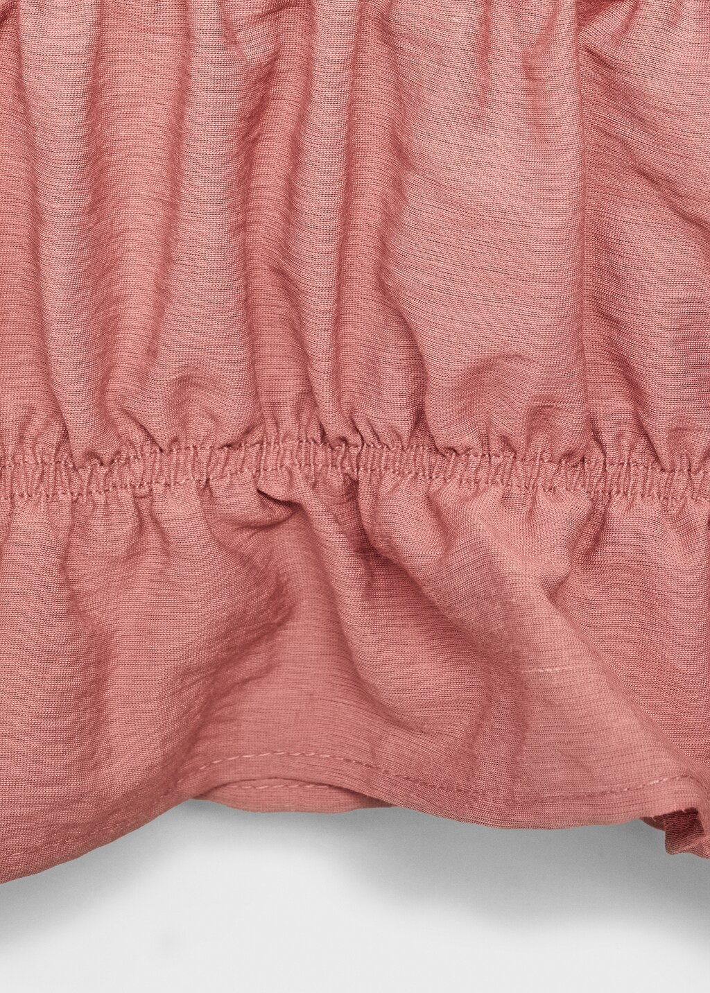 Ruched details linen-blend top