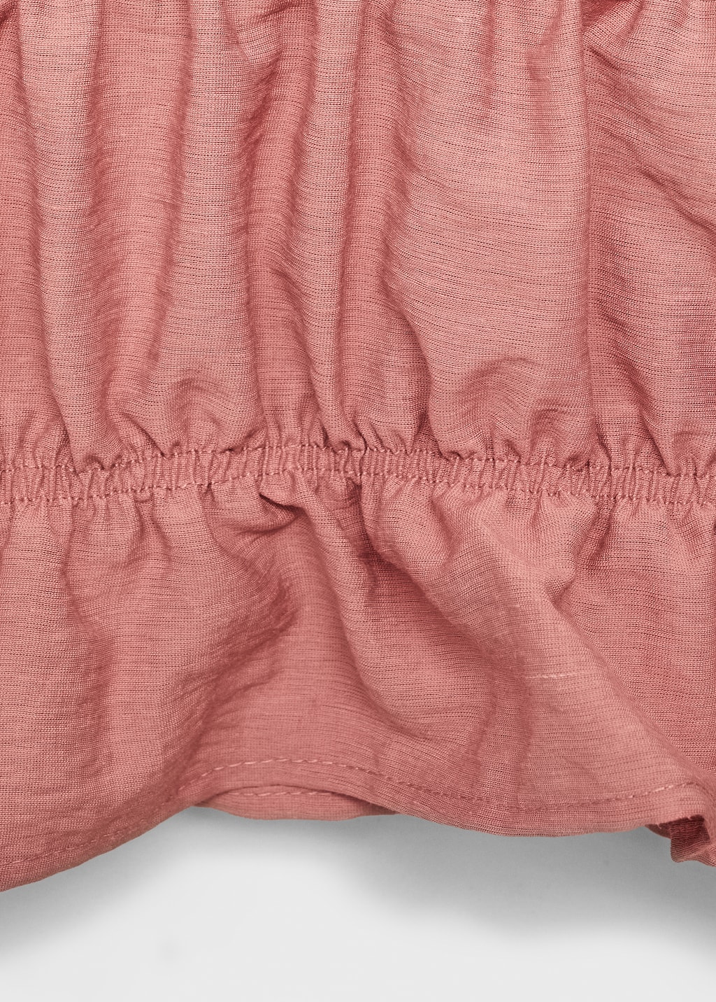 Ruched details linen-blend top