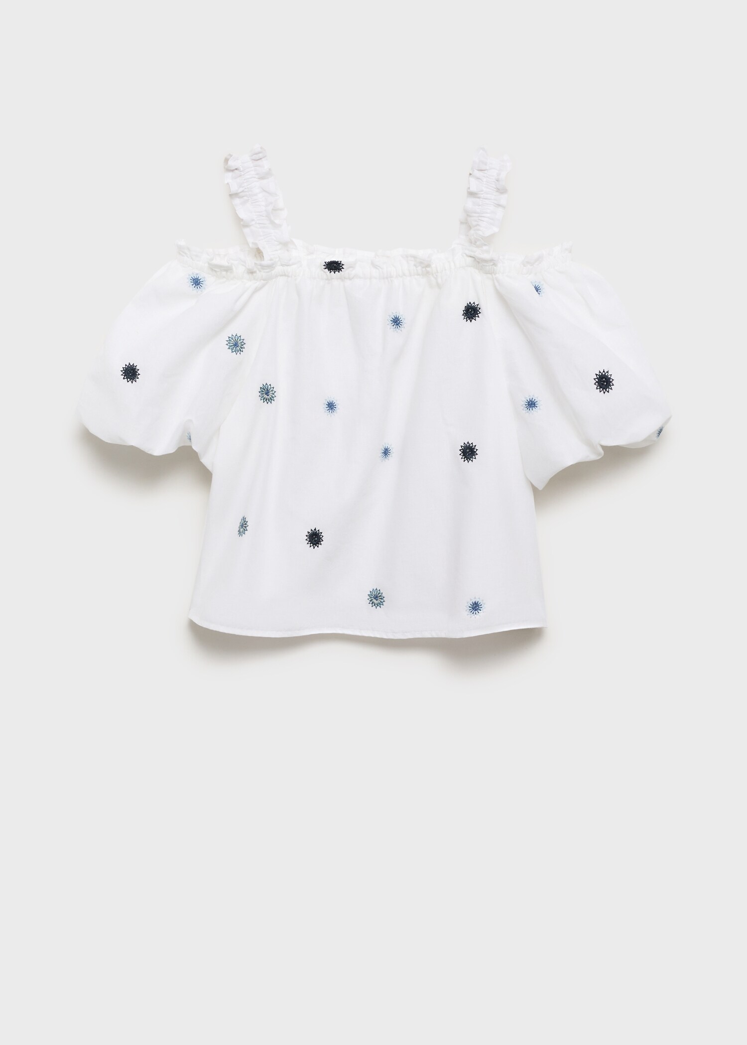 Cotton blouse with embroidered details - Reverse of the article