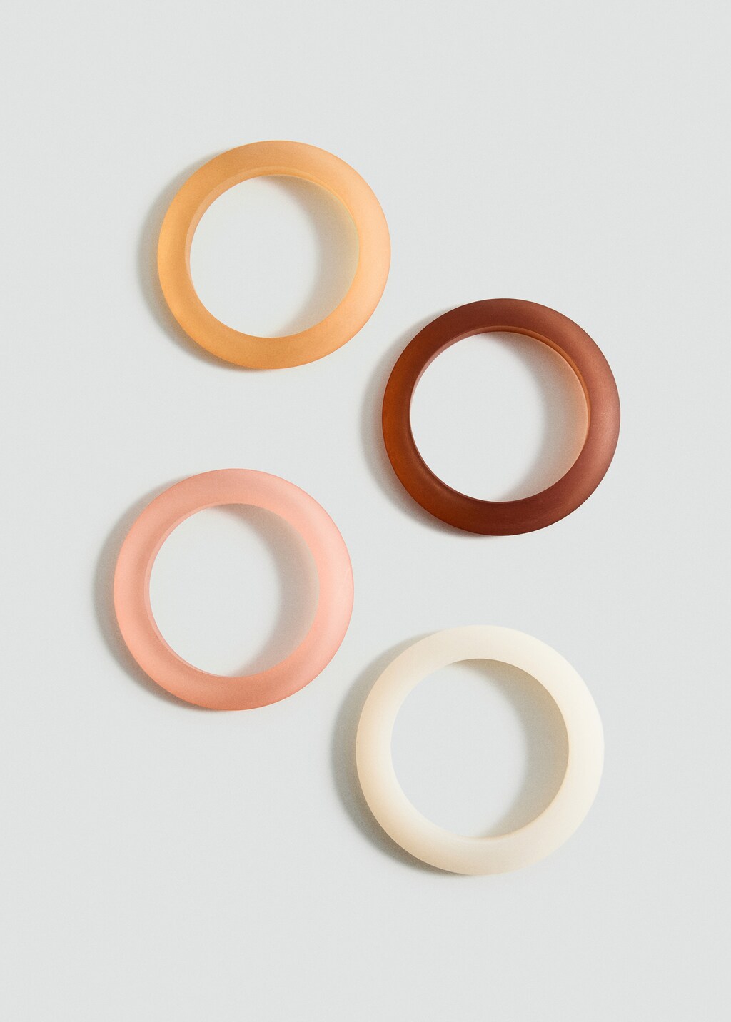 Two Piece Resin Bracelet Set in Clay