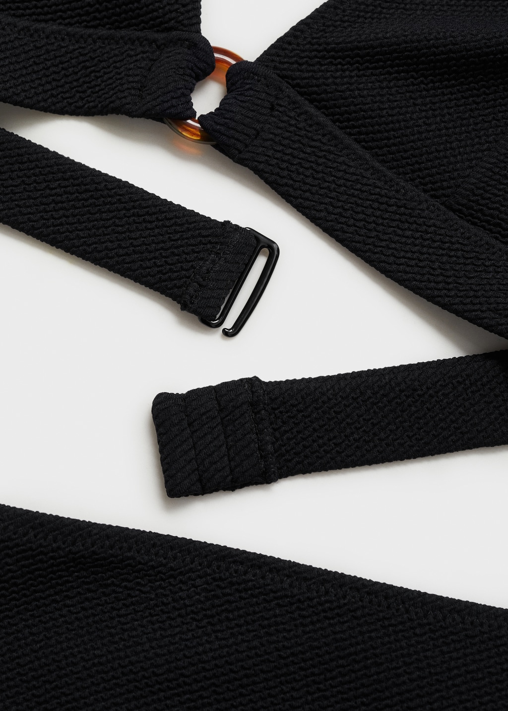 Ribbed high-waisted bikini bottom