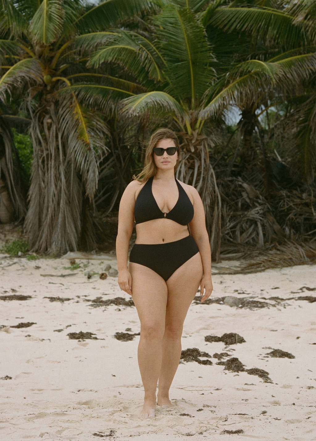 Ribbed high-waisted bikini bottom