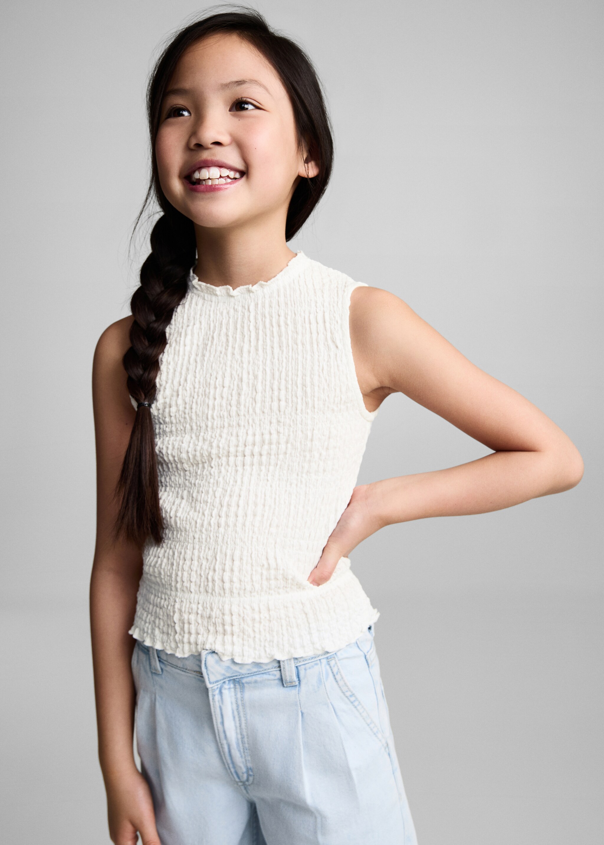 Ruched-texture top - Medium plane
