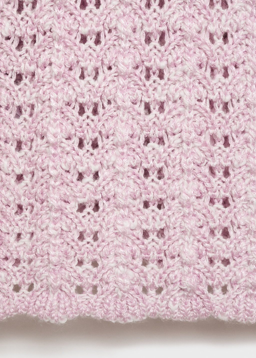 Knit sweater with lace pattern