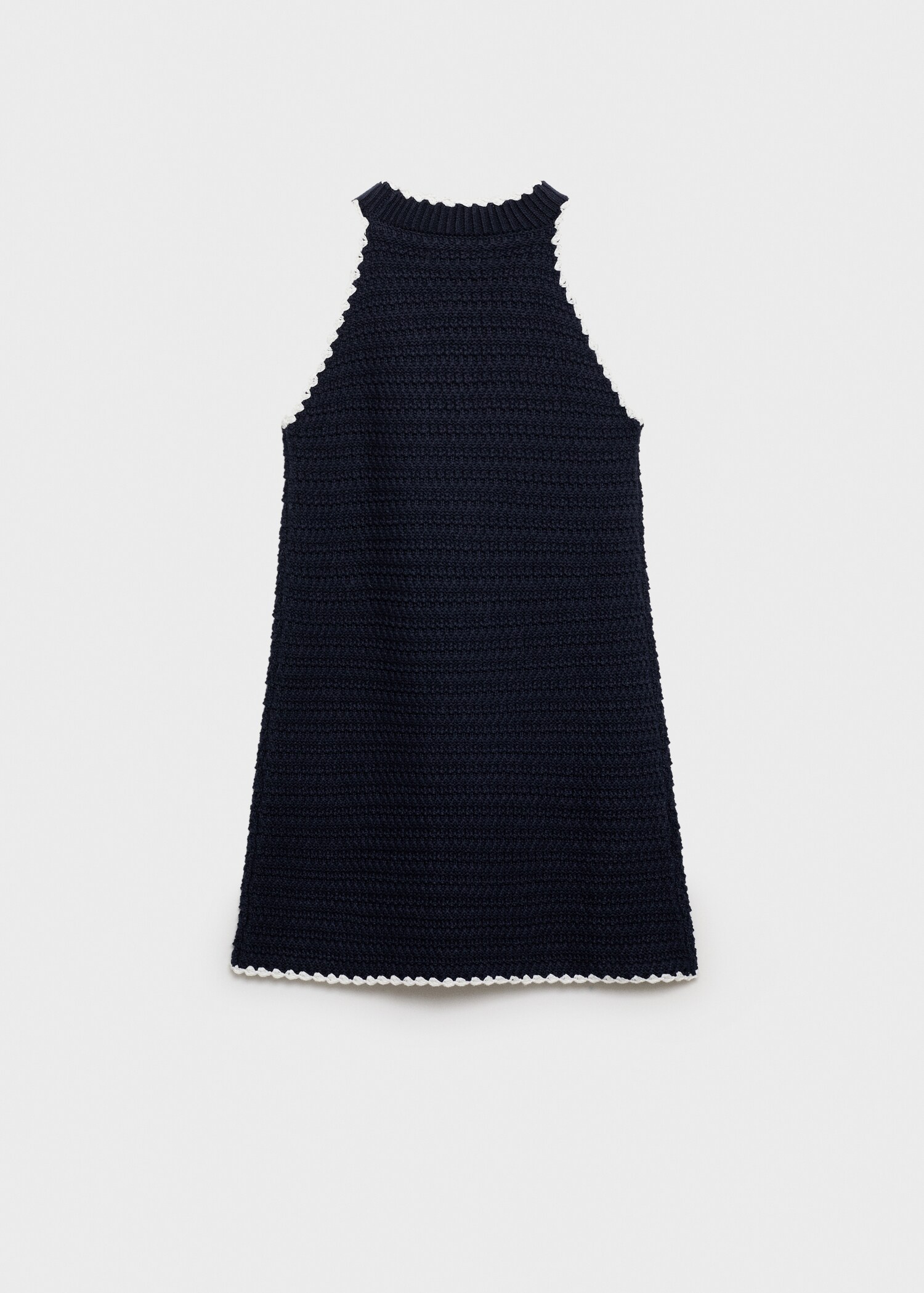 Contrast ribbed knit dress - Reverse of the article