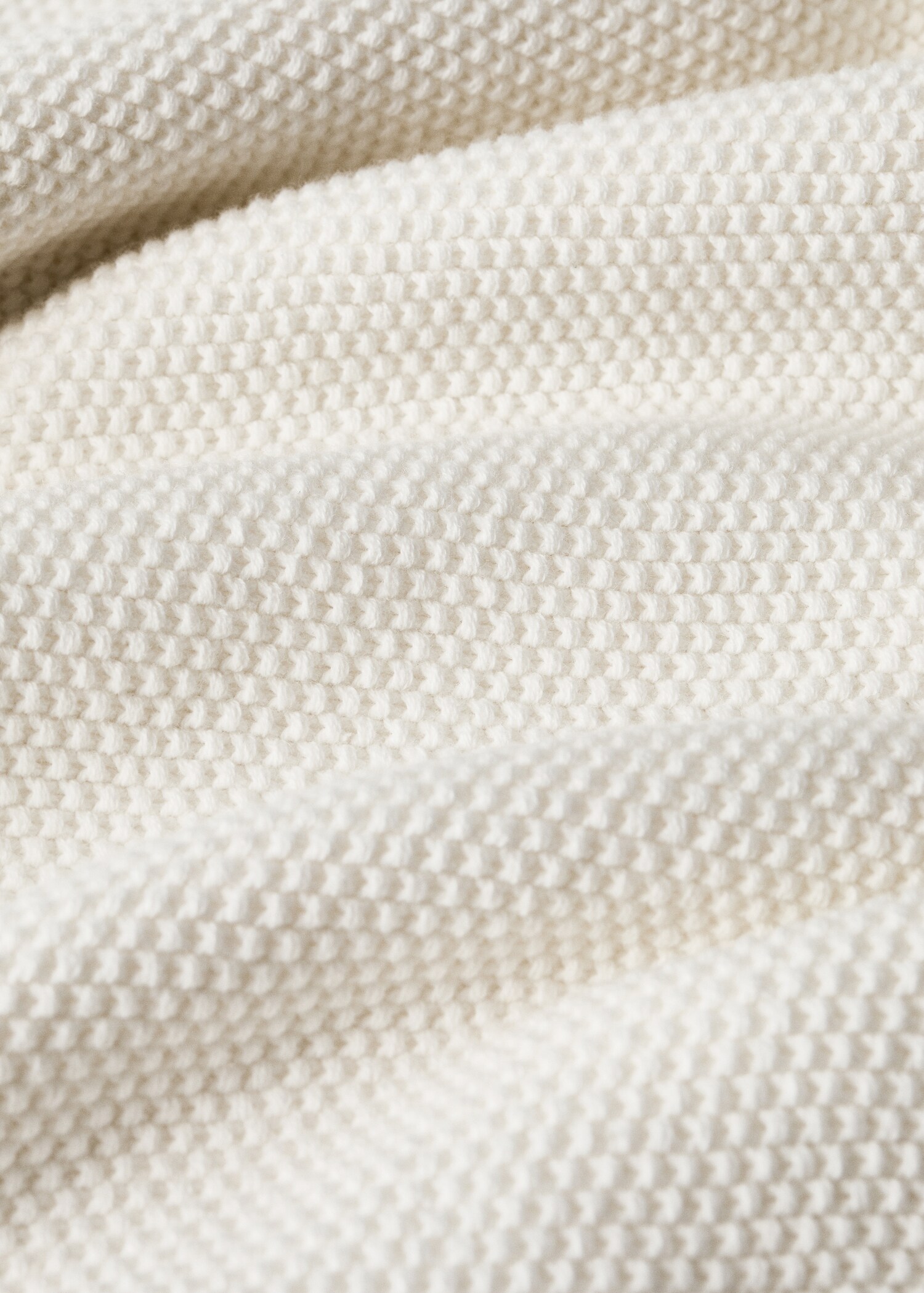 Cotton knitted children's blanket with crochet trim - Details of the article 1