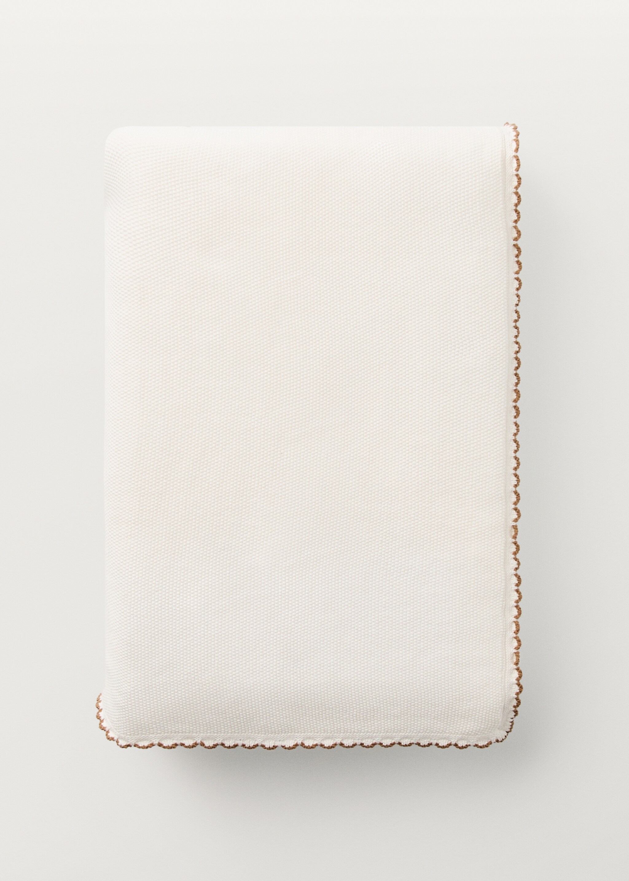 Cotton knitted children's blanket with crochet trim - Details of the article 4