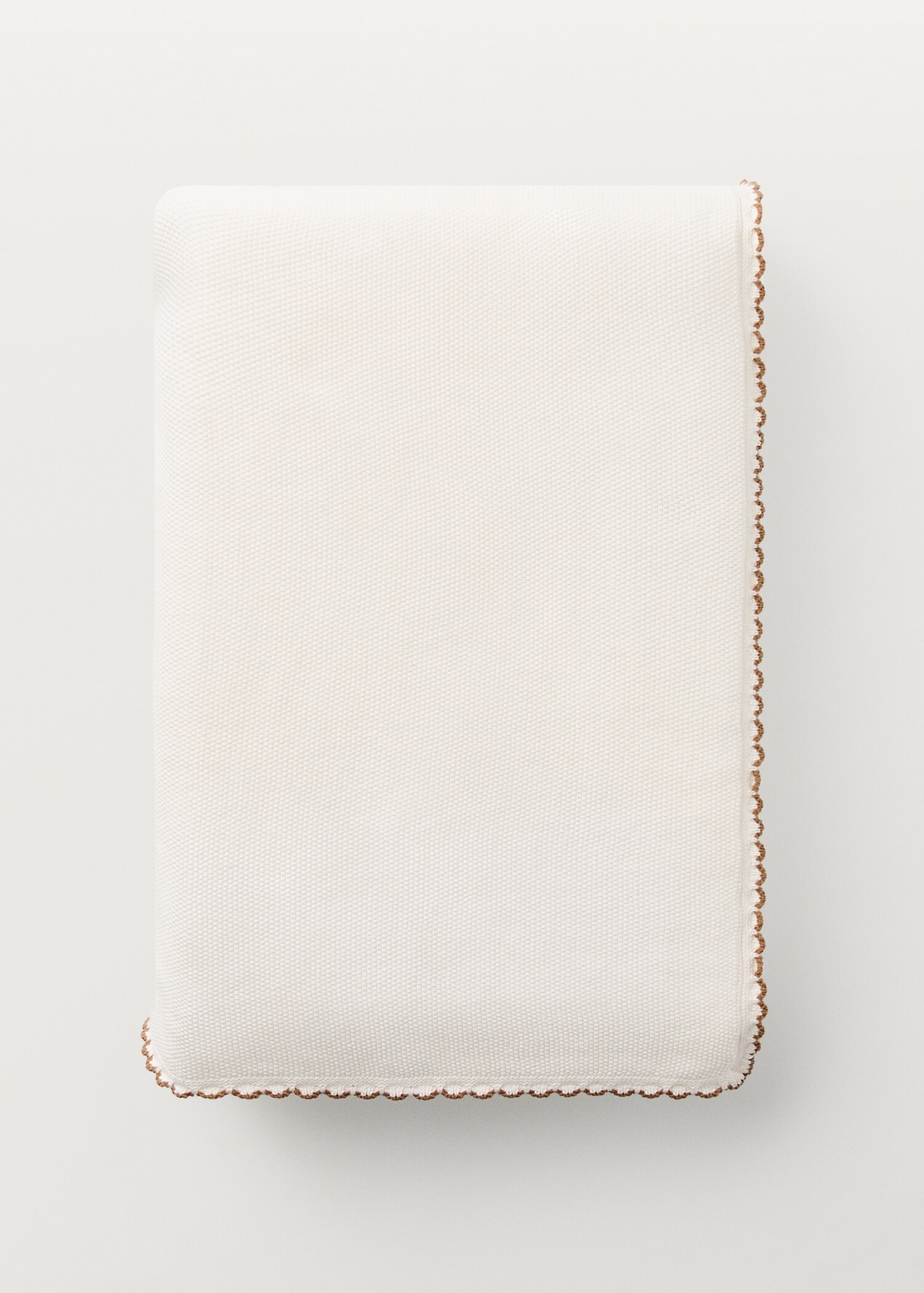 Cotton knitted children's blanket with crochet trim - Details of the article 4