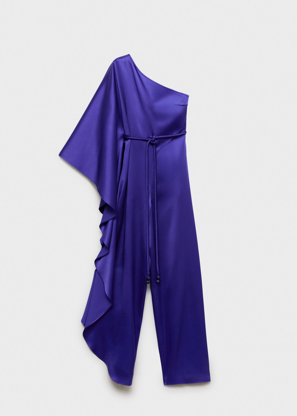 Satin maxi-ruffle jumpsuit - image 4