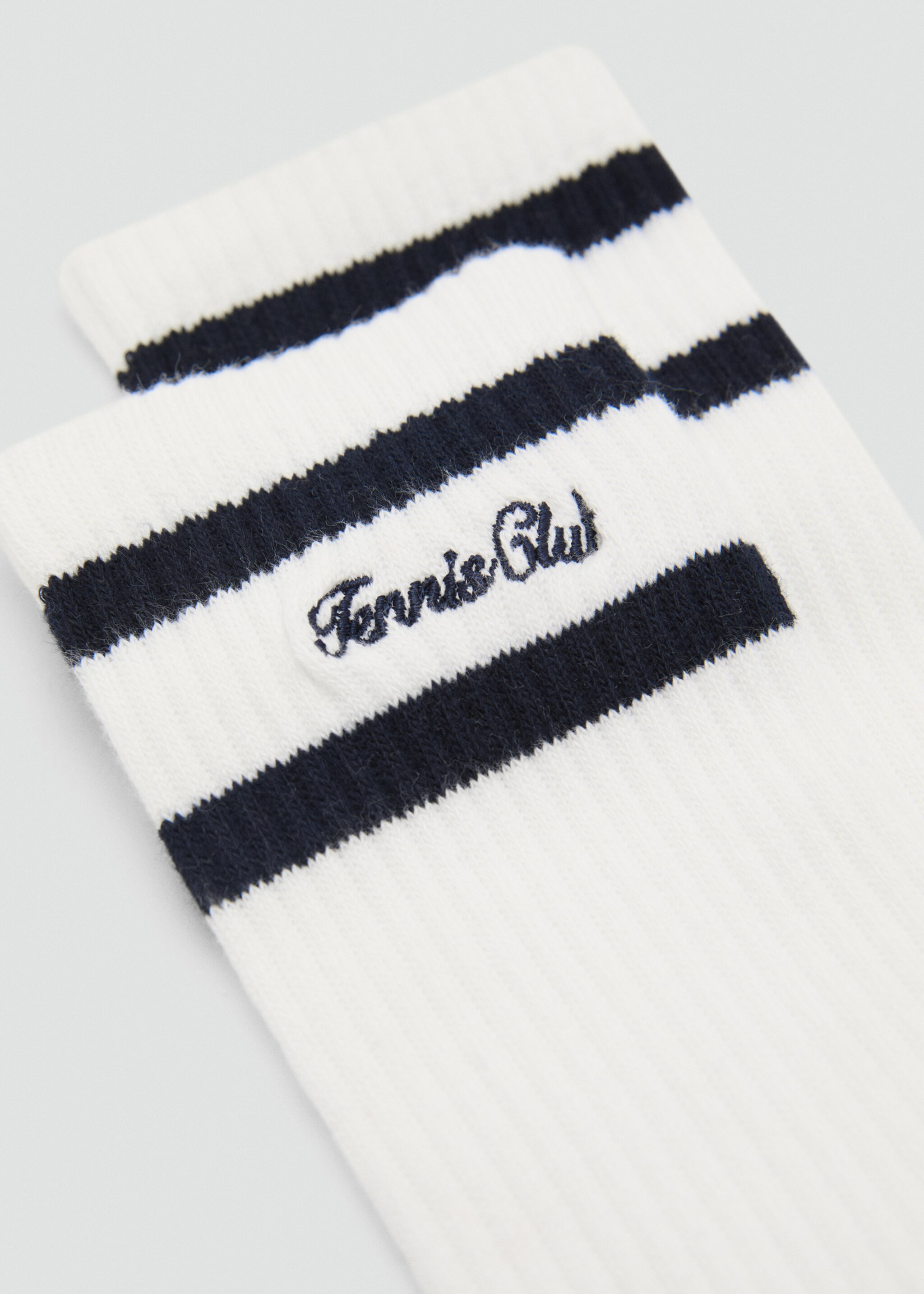 Embroidered double stripe socks - Medium plane