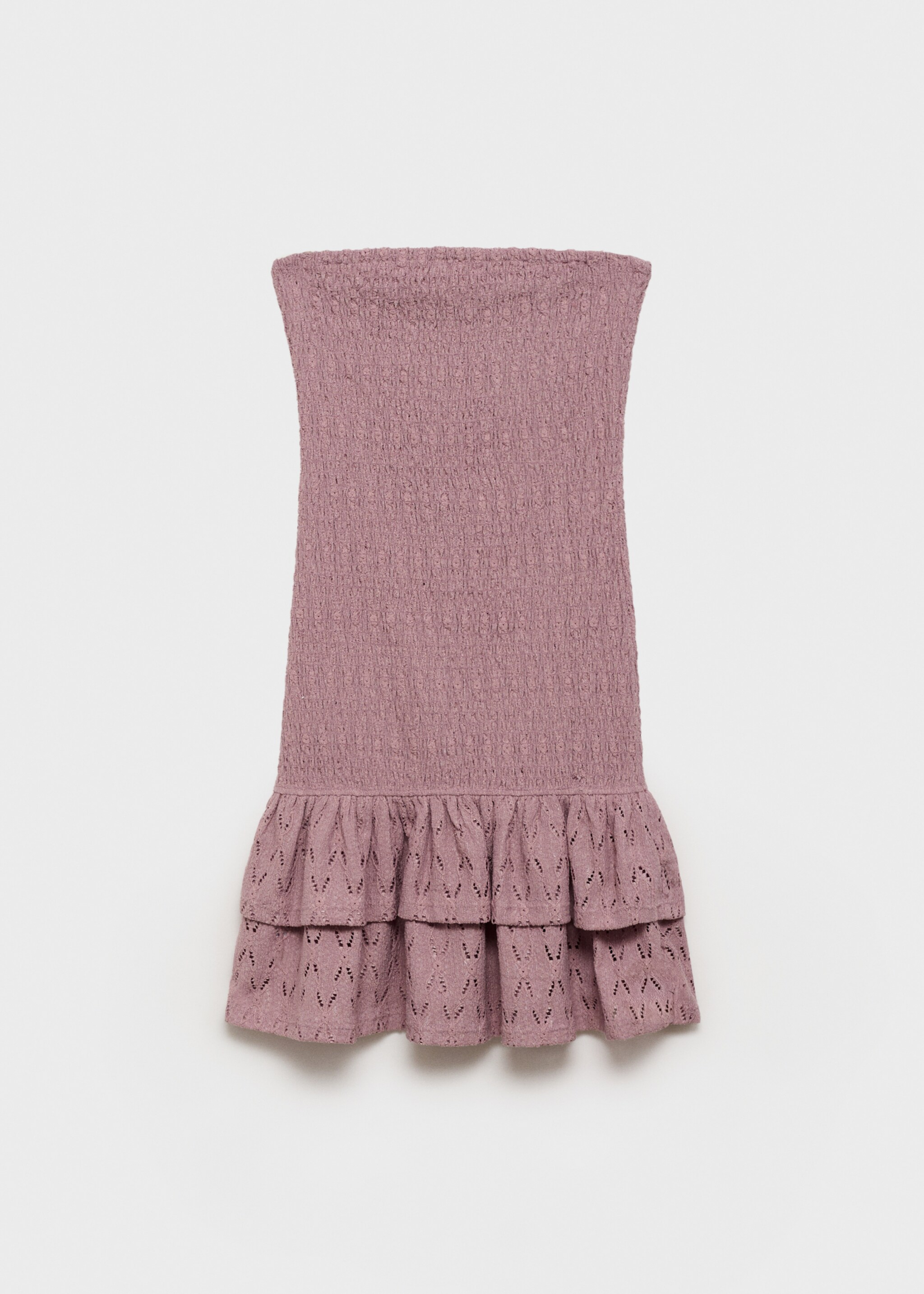Short ruched dress with ruffled hem - Article without model