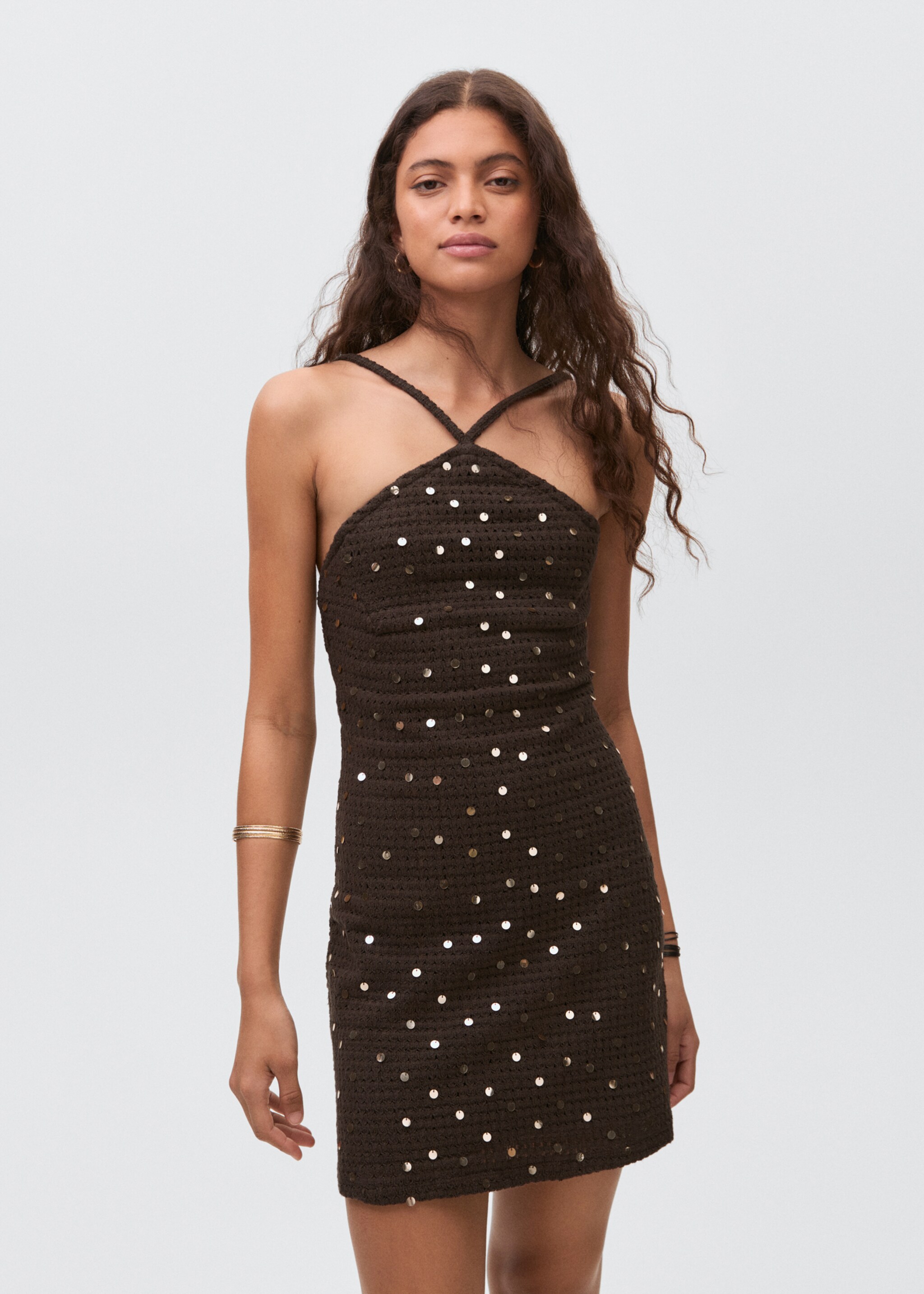 Crochet dress with sequins - Medium plane